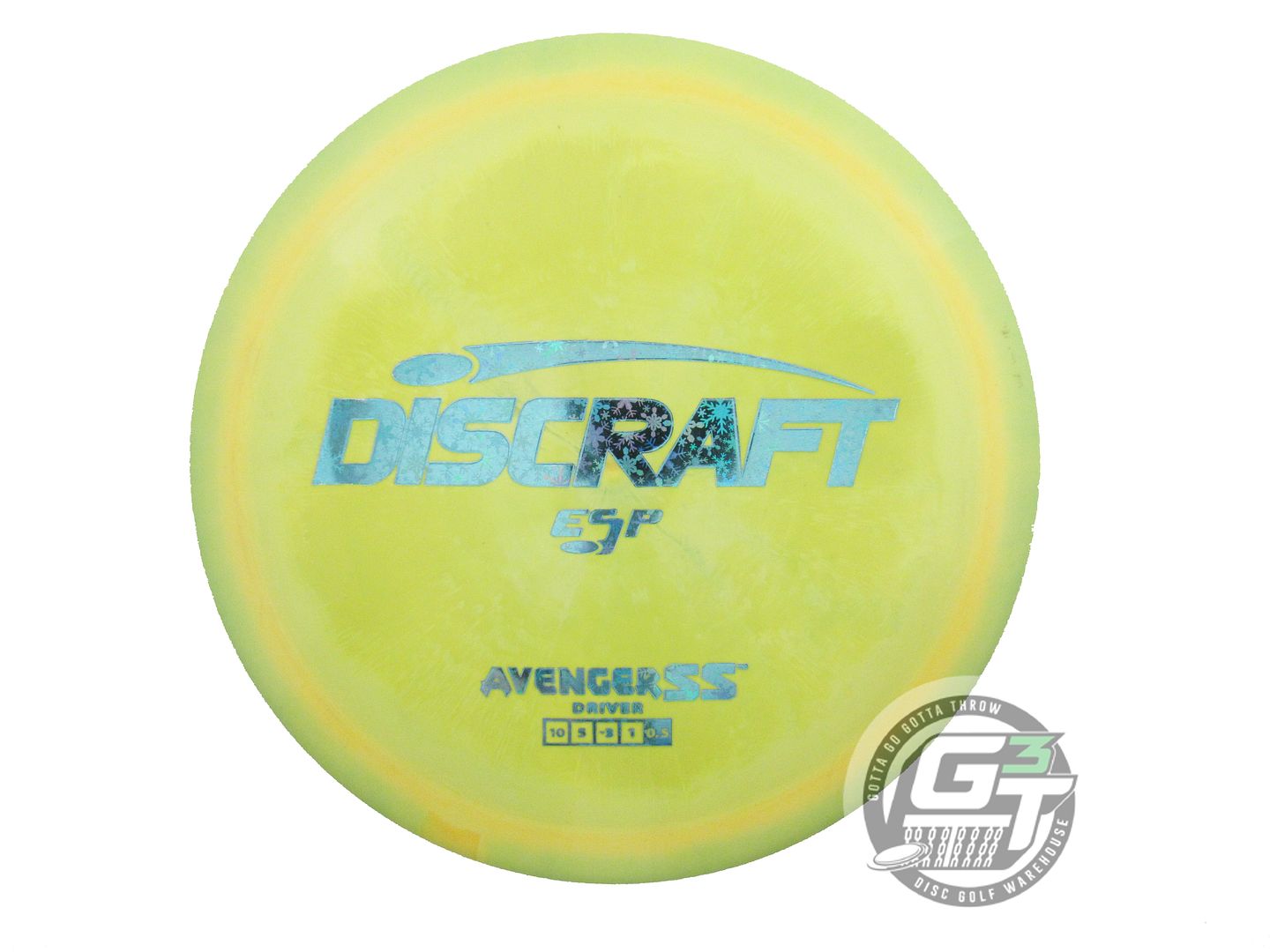 USED Discraft ESP Avenger SS 170g Lime-Yellow Snowflake Foil Driver Disc