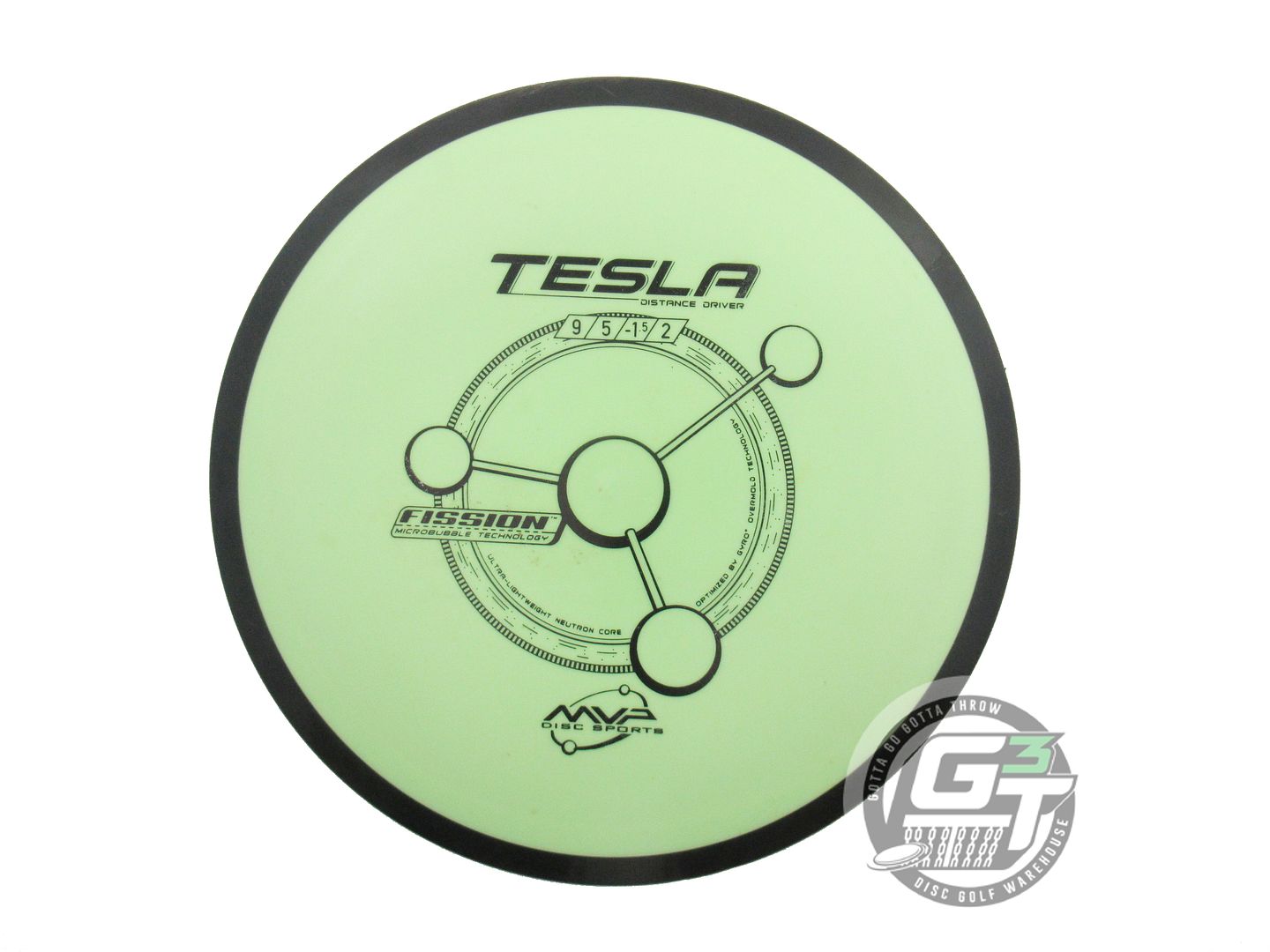 USED MVP Disc Sports Fission Tesla 168g Lime Green Distance Driver Golf Disc