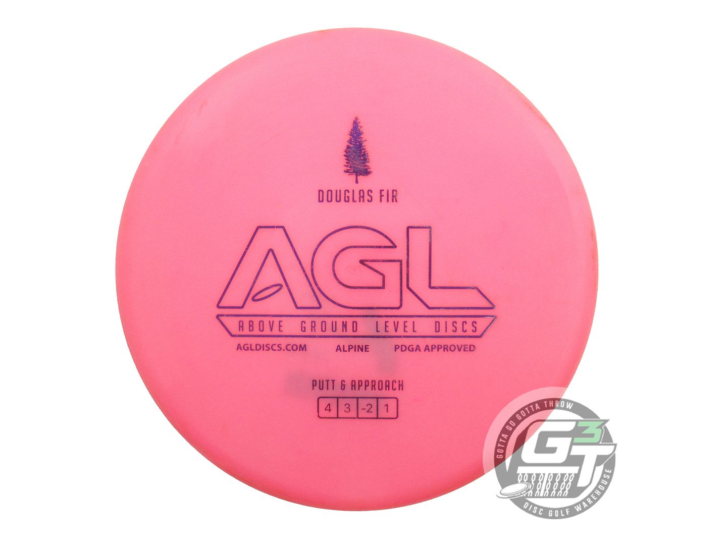 USED Above Ground Level Alpine Douglas Fir 172g Pink Putter Golf Disc