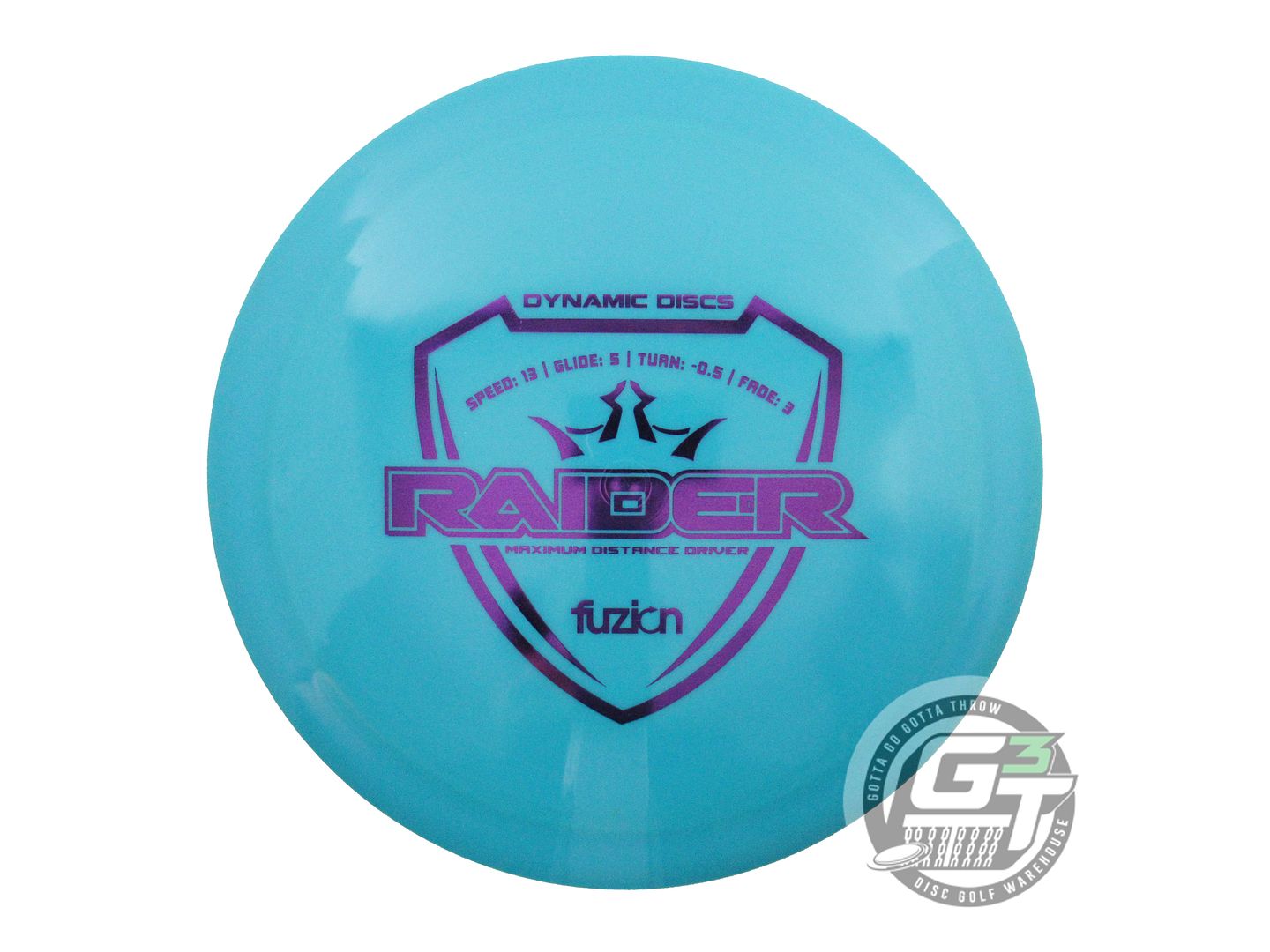 USED Dynamic Discs Fuzion Raider 176g Teal Purple Foil Distance Driver Golf Disc