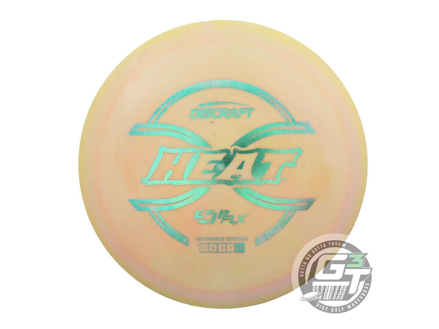 USED Discraft ESP FLX Heat 172g Yellow-Pink Green Foil Distance Driver Golf Disc