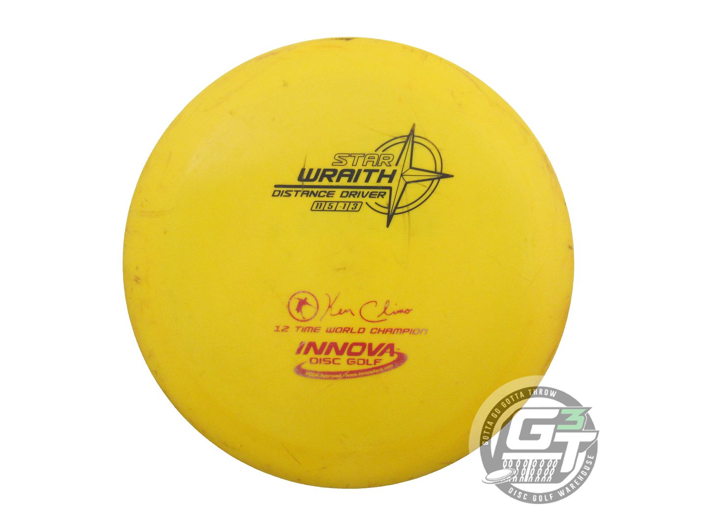 USED Innova Star Wraith 175g Marigold Black & Red Foil Distance Driver Golf Disc