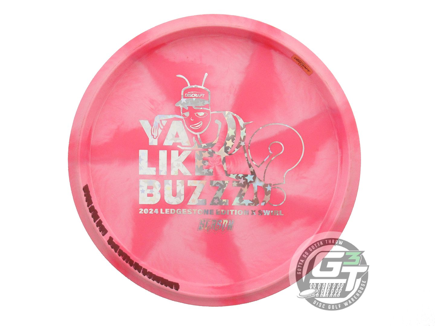 USED Discraft [LEDGESTONE] Swirly X Buzzz 180g Pink Holo Star Foil Midrange Disc