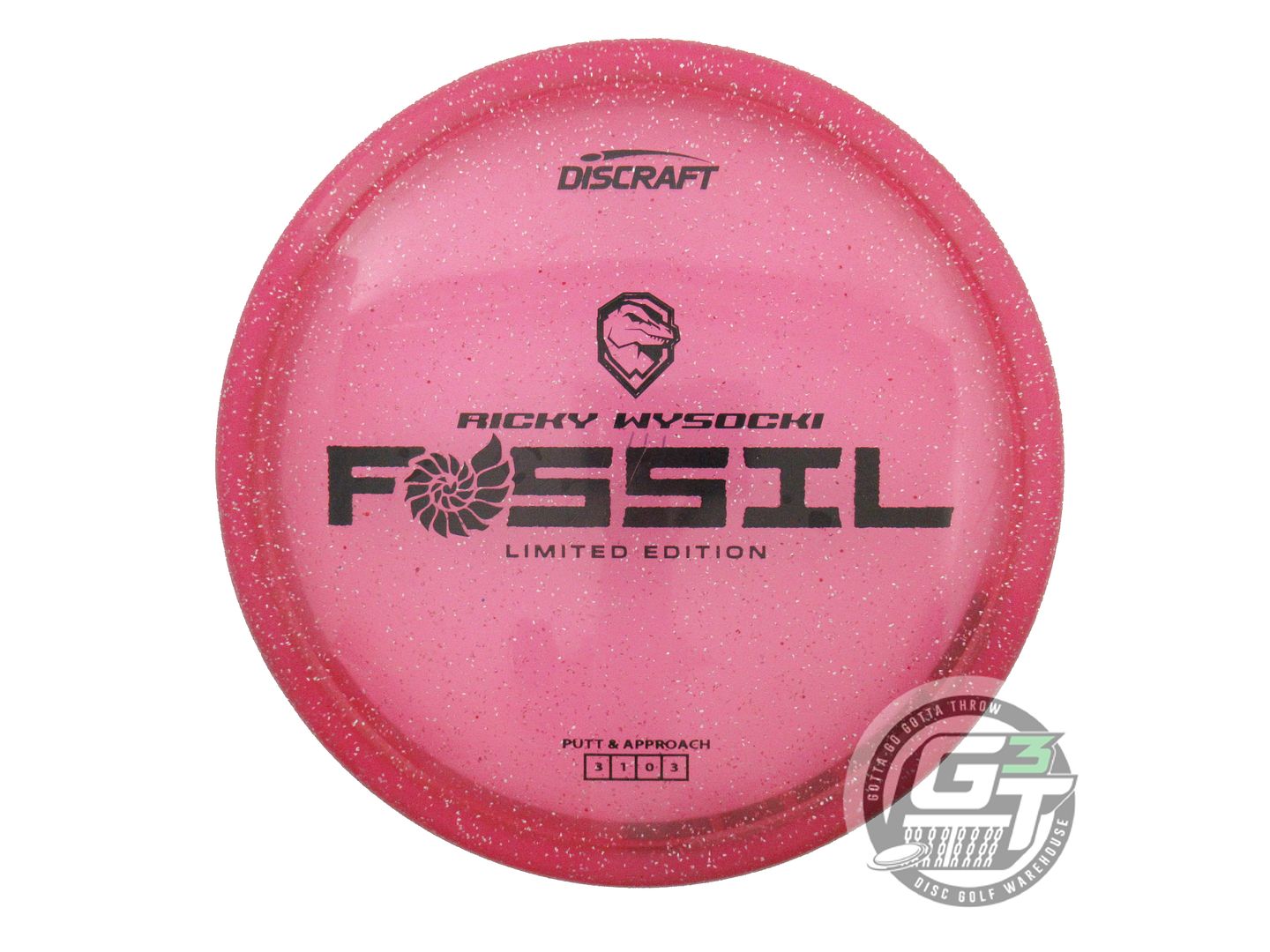 USED Discraft [WYSOCKI] Sparkle Z Fossil 175g Pink Black Stamp Putter Golf Disc