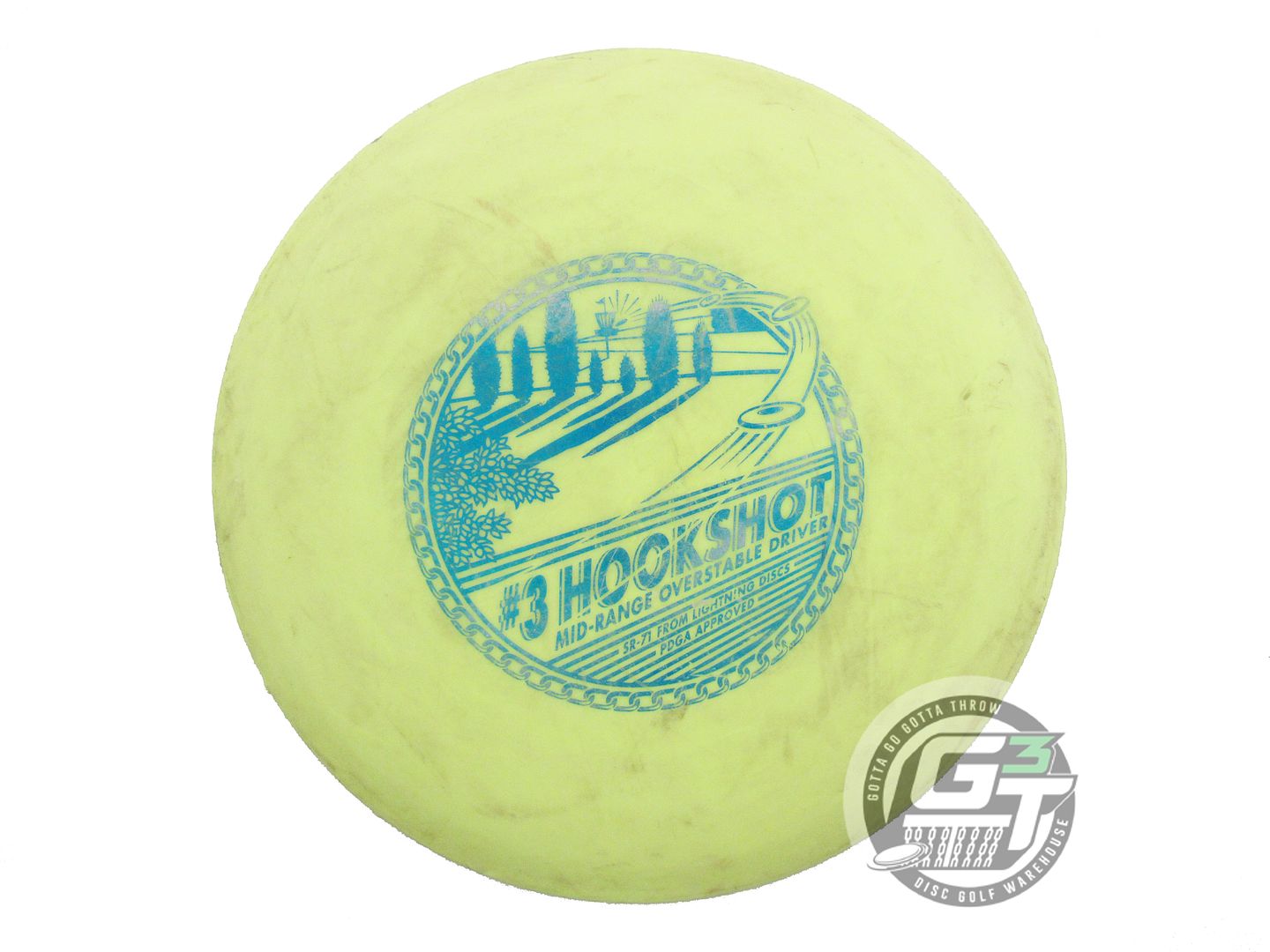 USED Lightning Standard #3 Hookshot 179g Yellow Blue Foil Midrange Golf Disc
