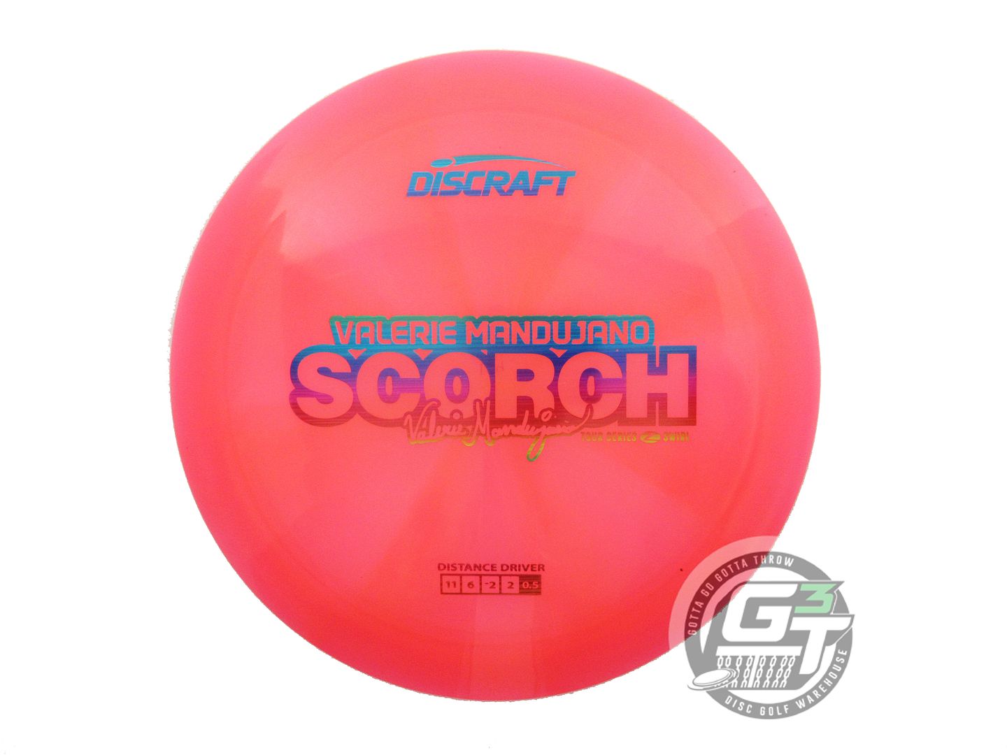 NOS Discraft [MANDUJANO] Z Swirl Scorch 174g Pink-Orange Distance Driver Disc