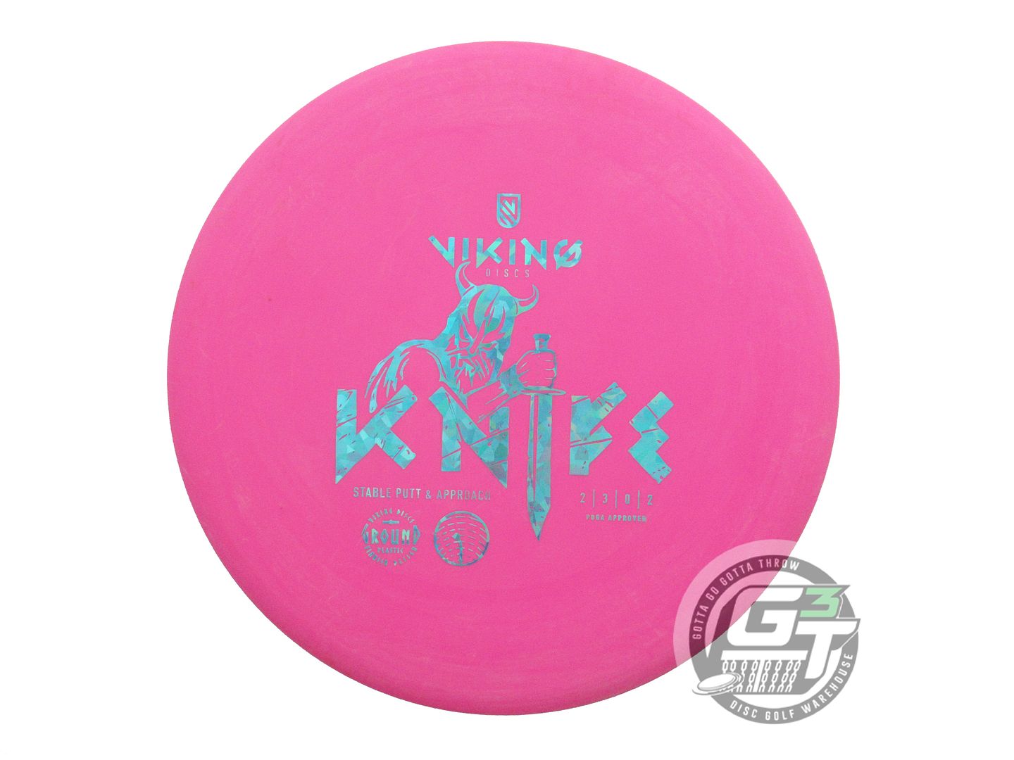 USED Viking Discs Ground Knife 170g Pink Teal Shatter Foil Putter Golf Disc