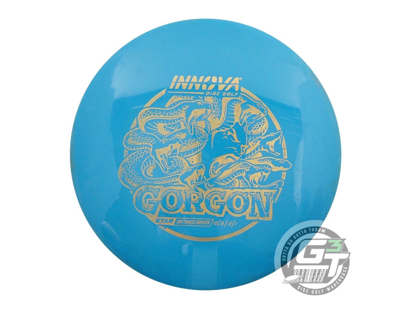 USED Innova Star Gorgon 172g Blue Gold Star Foil Distance Driver Golf Disc