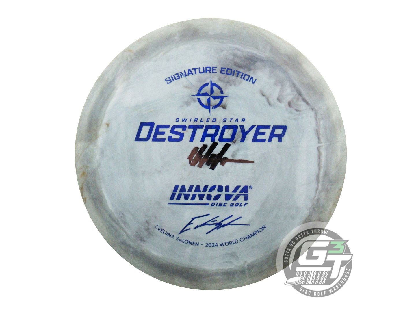USED Innova [SALONEN] Swirled Star Destroyer 159g Gray Distance Driver Golf Disc