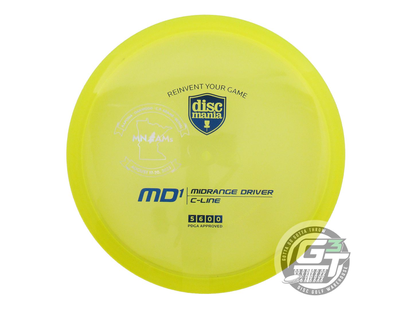 USED DiscMania [MN AMDGC] C-Line MD1 177g Yellow Blue Foil Midrange Golf Disc