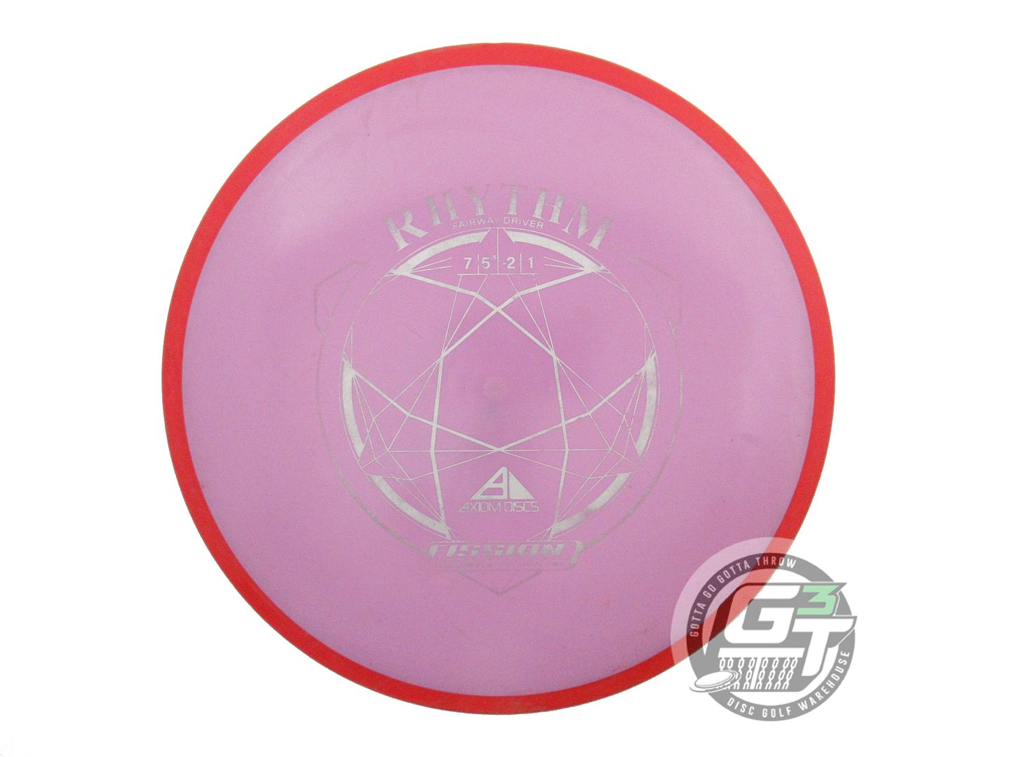 USED Axiom Discs Fission Rhythm 165g Purple Red Rim Distance Driver Golf Disc
