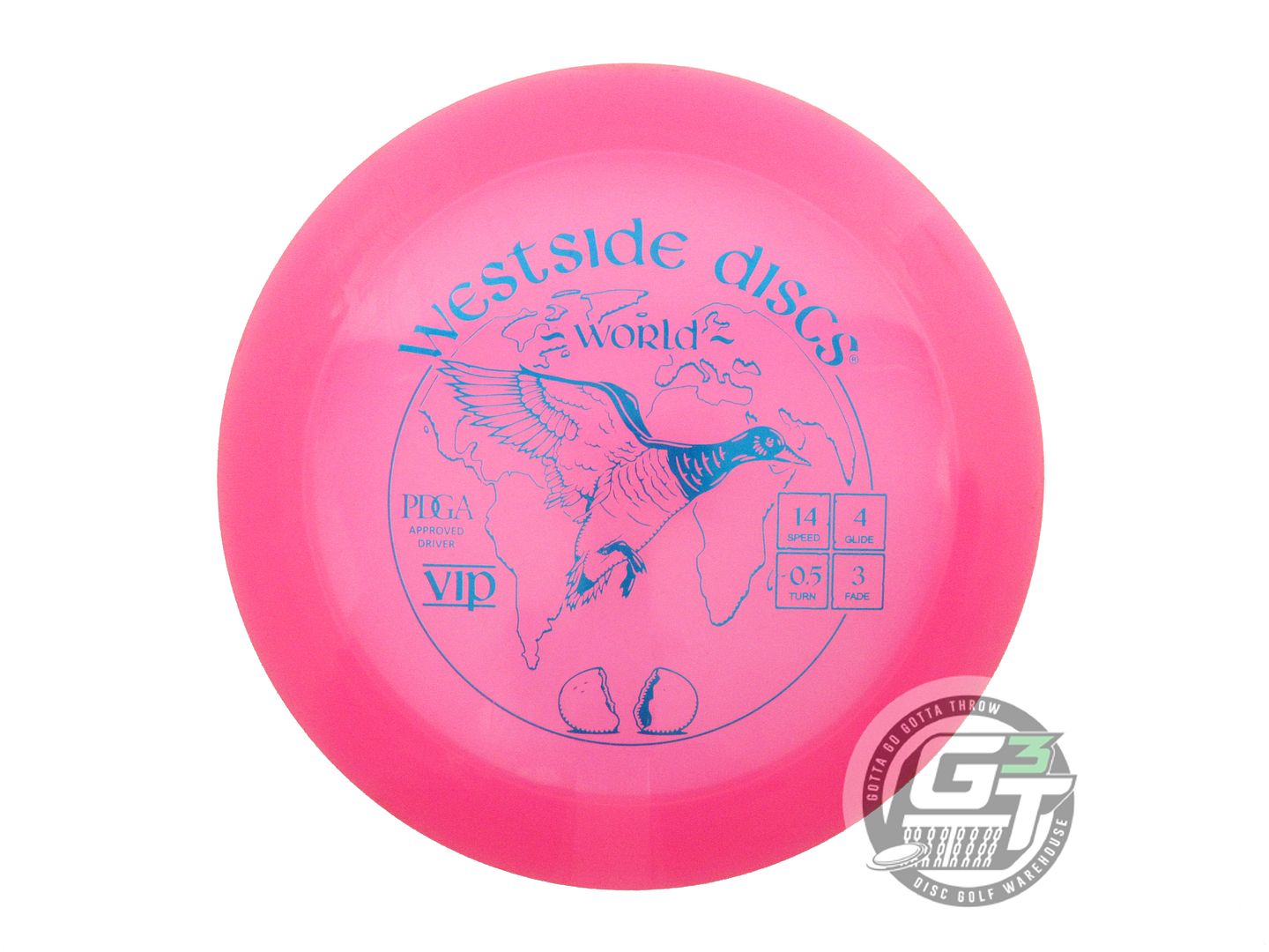 USED Westside Discs VIP World 173g Pink Blue Foil Distance Driver Golf Disc