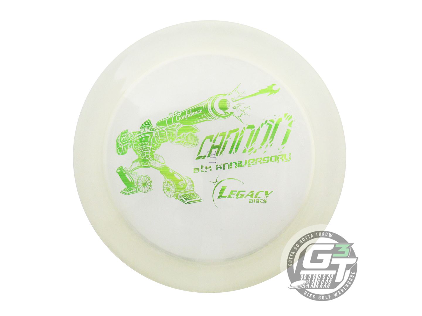USED Legacy Discs [5 YEAR] Ice Cannon 175g Clear Lime Laser Foil Driver Disc