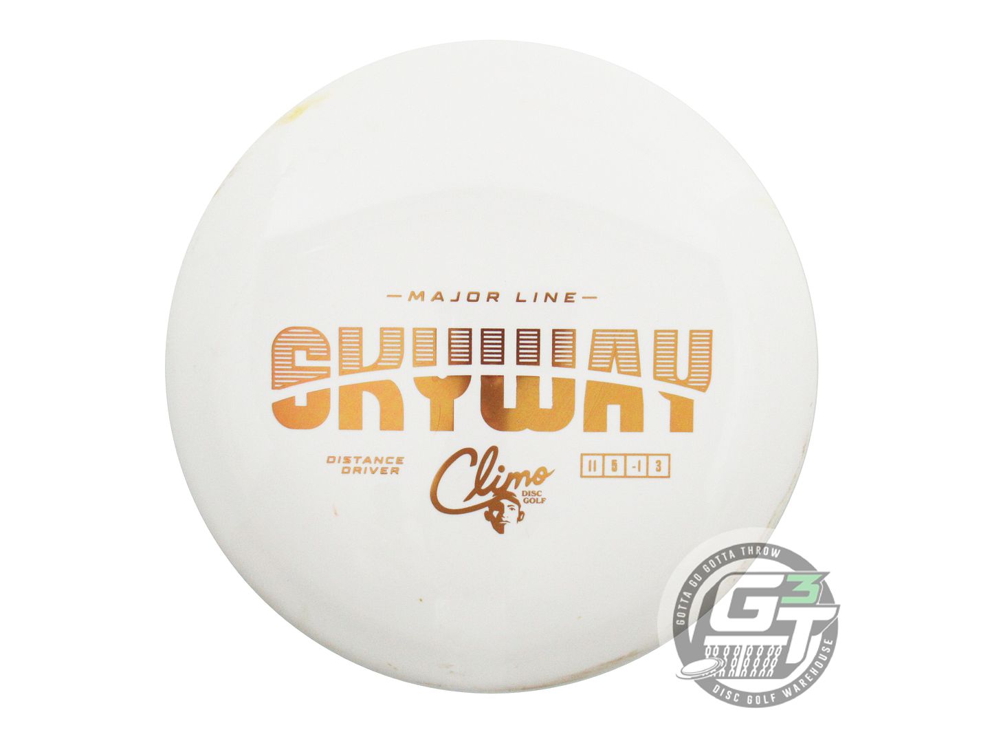 USED Climo Major Line Skyway 175g White Copper Foil Distance Driver Golf Disc