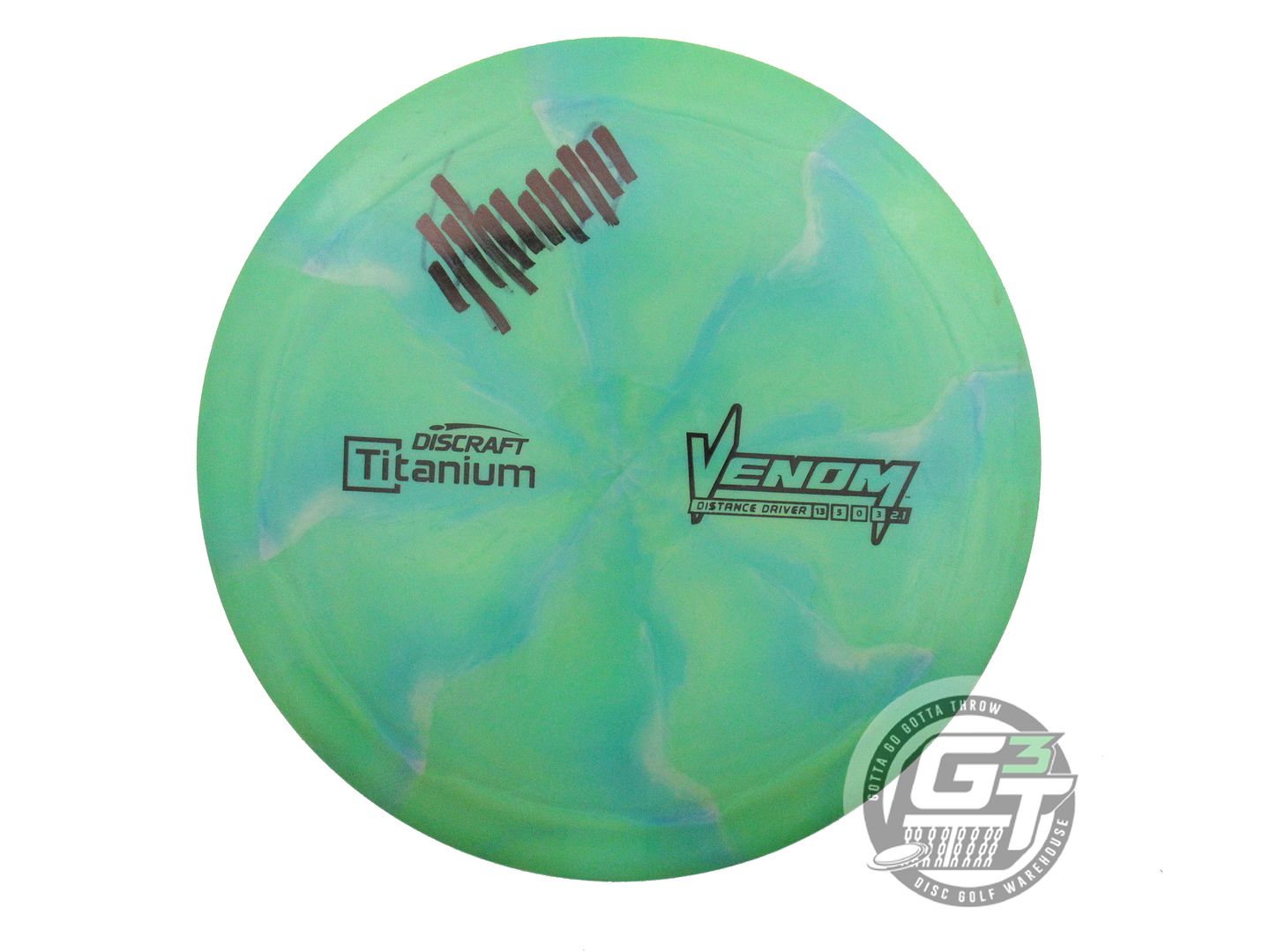 USED Discraft Titanium Venom 176g Green-Teal Distance Driver Golf Disc