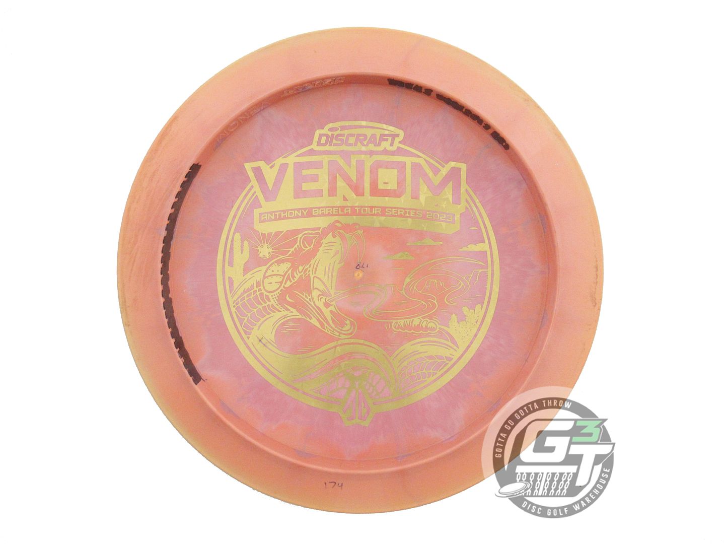 USED Discraft [BARELA] Swirl ESP Venom 178g Peach Gold Star Foil Driver Disc