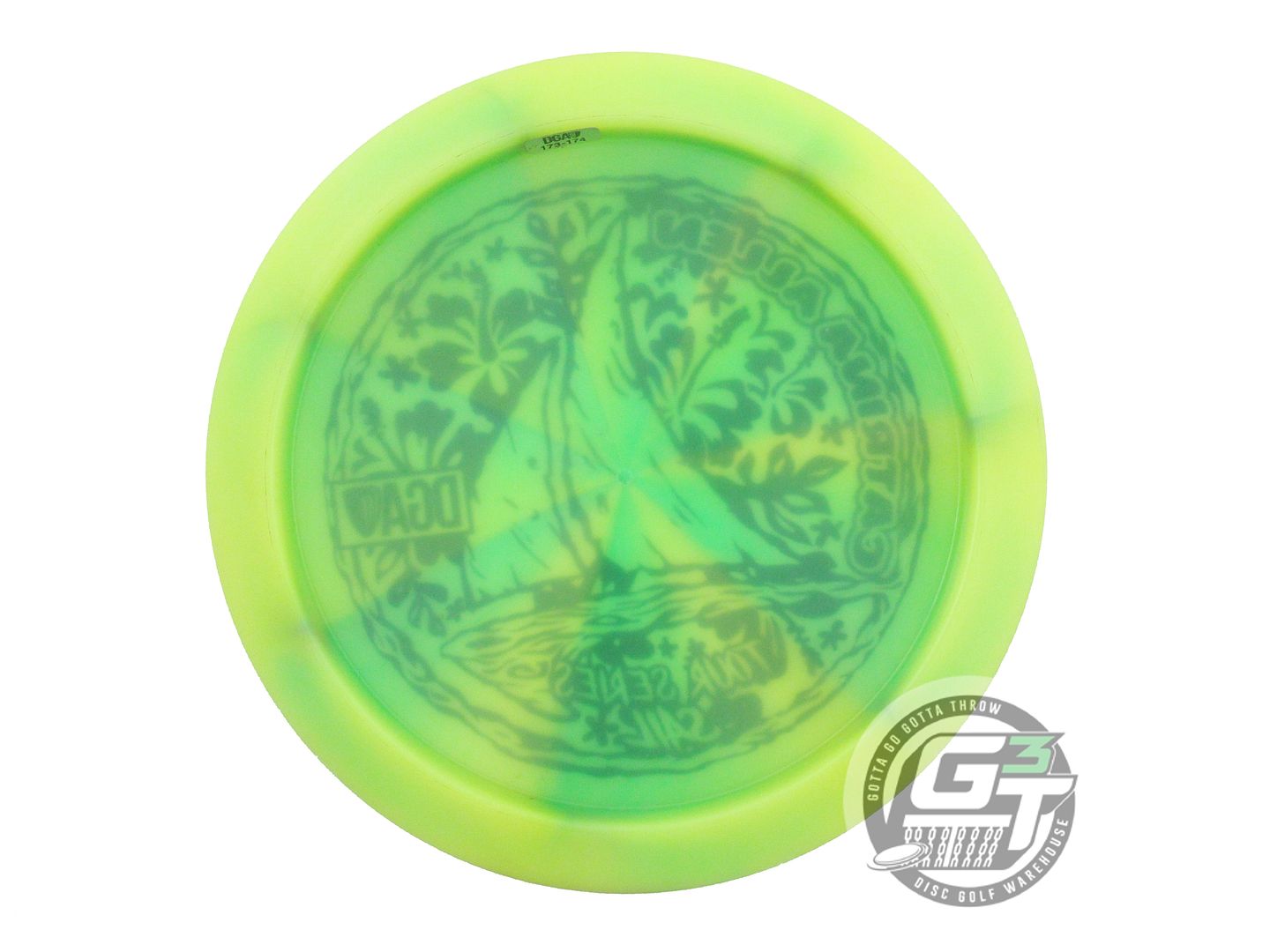 USED DGA [ALLEN] Swirl Sail 177g Lime Black Stamp Distance Driver Golf Disc