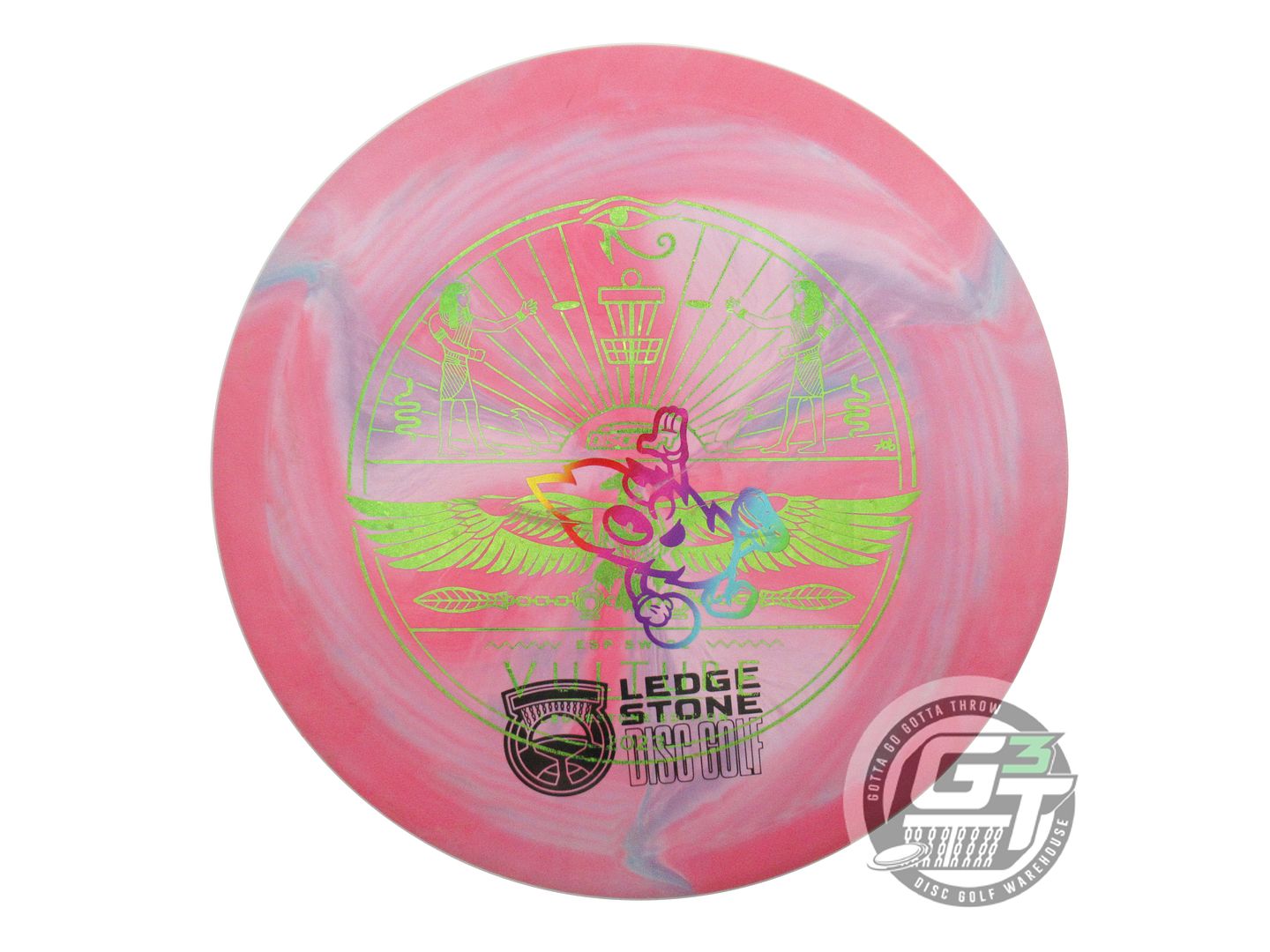 USED Discraft X-OUT [LEDGESTONE] ESP Vulture 179g Pink-Blue Distance Driver Disc