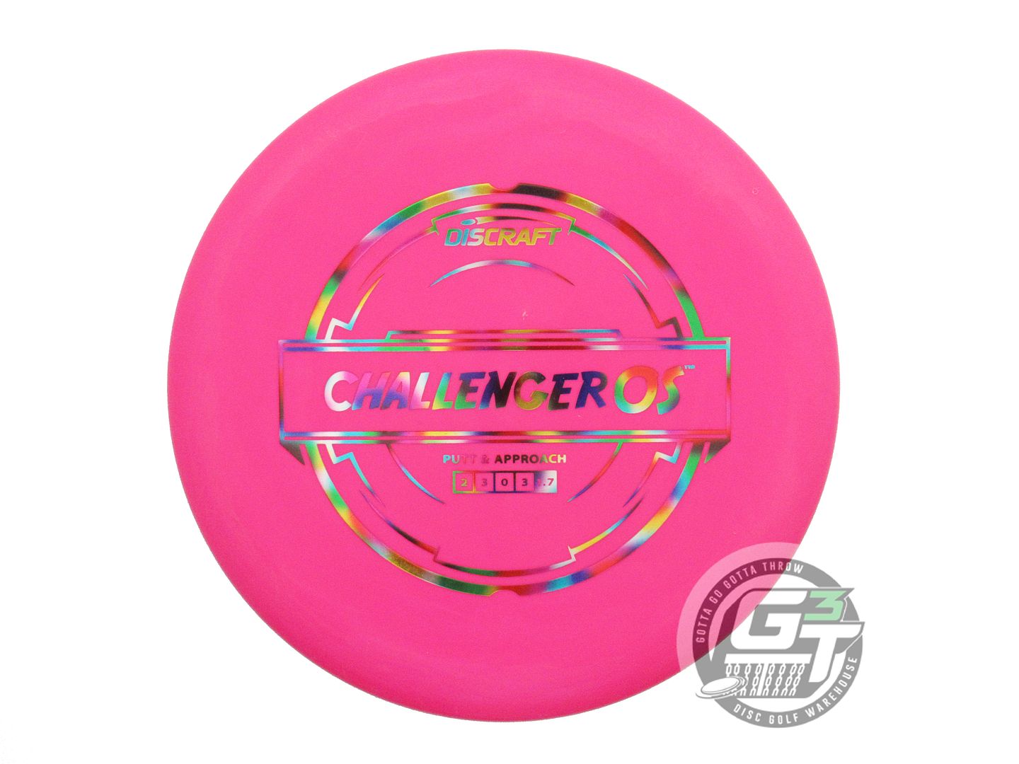 NOS Discraft Putter Line Challenger OS 173g Pink Jellybean Foil Putter Golf Disc