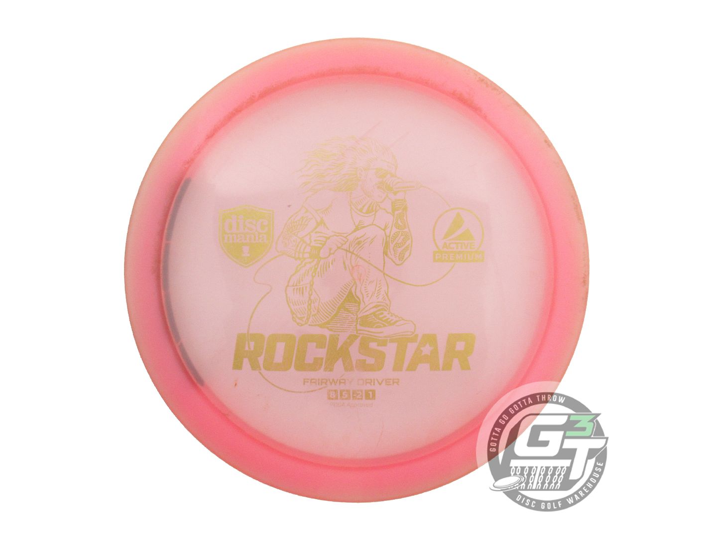 USED DiscMania Active Premium Rockstar 173g Pink Gold Foil Driver Golf Disc
