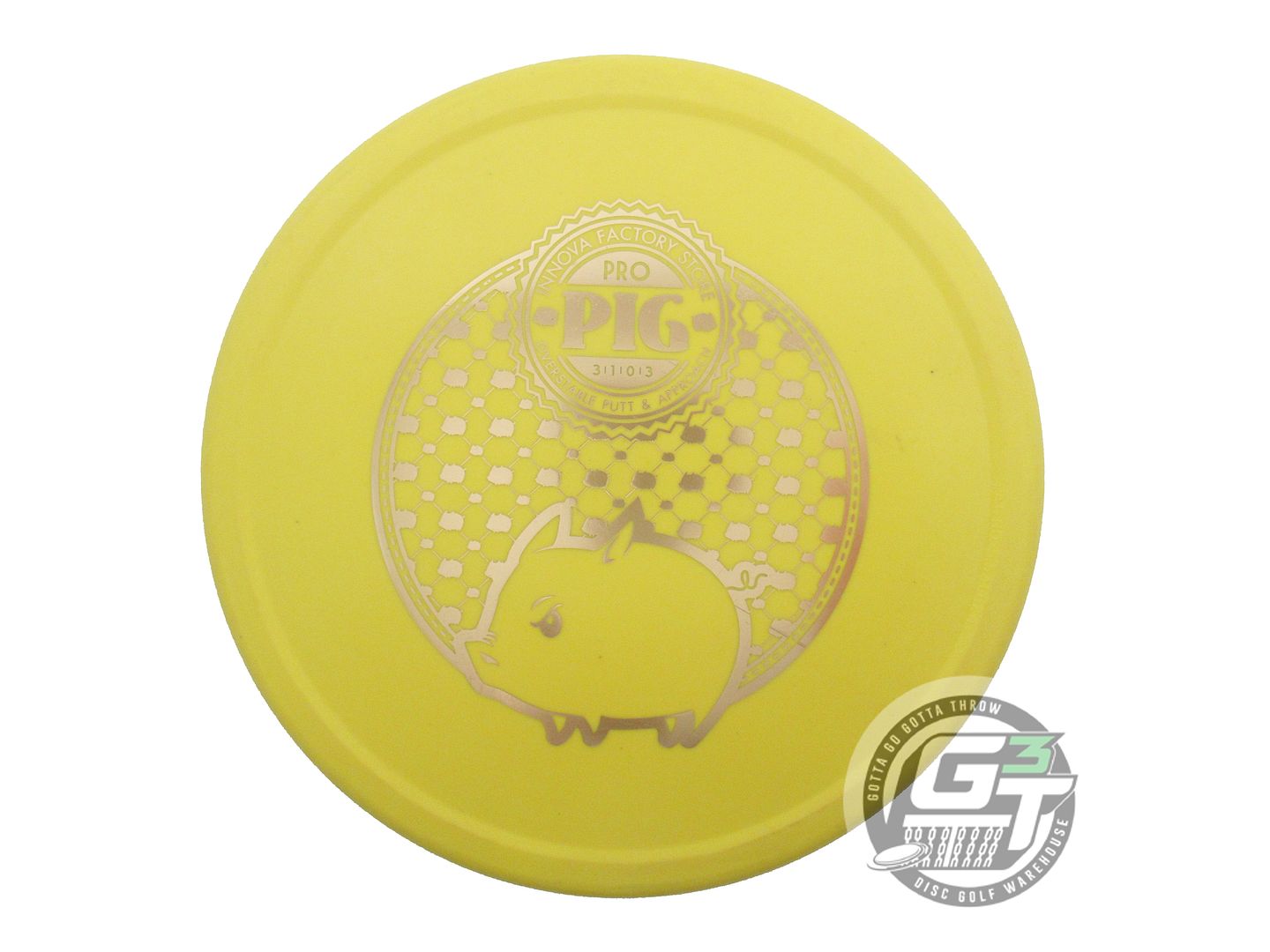 USED Innova Pro Stiff Pig 175g Yellow Gold Foil Putter Golf Disc