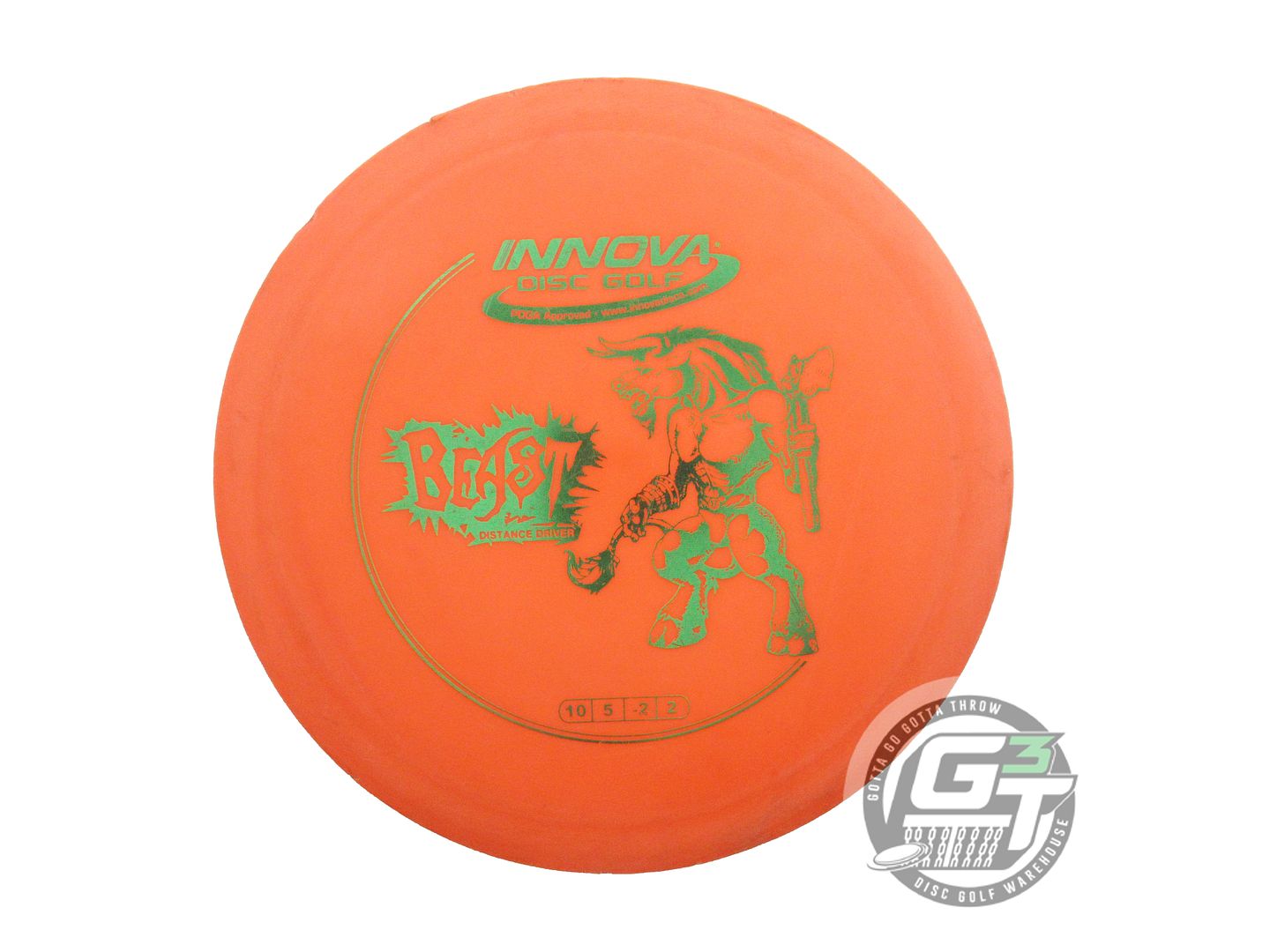 USED Innova DX Beast 175g Orange Green Foil Distance Driver Golf Disc