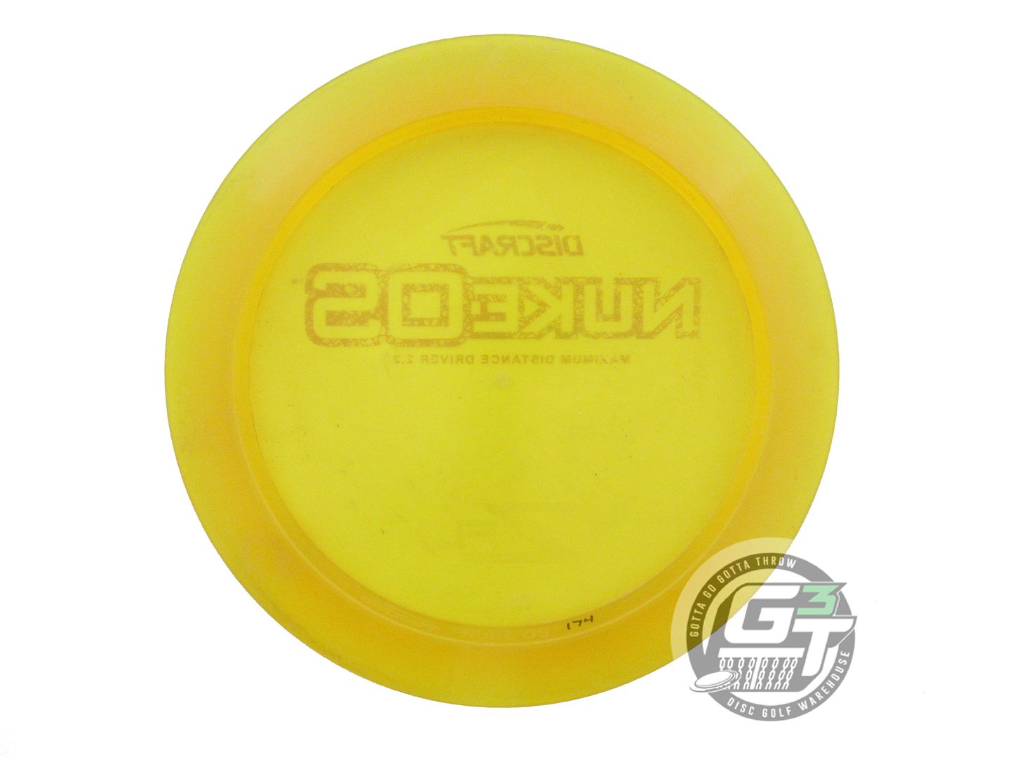 USED Discraft Z FLX Nuke OS 174g Yellow Wiped Stamp Distance Driver Golf Disc