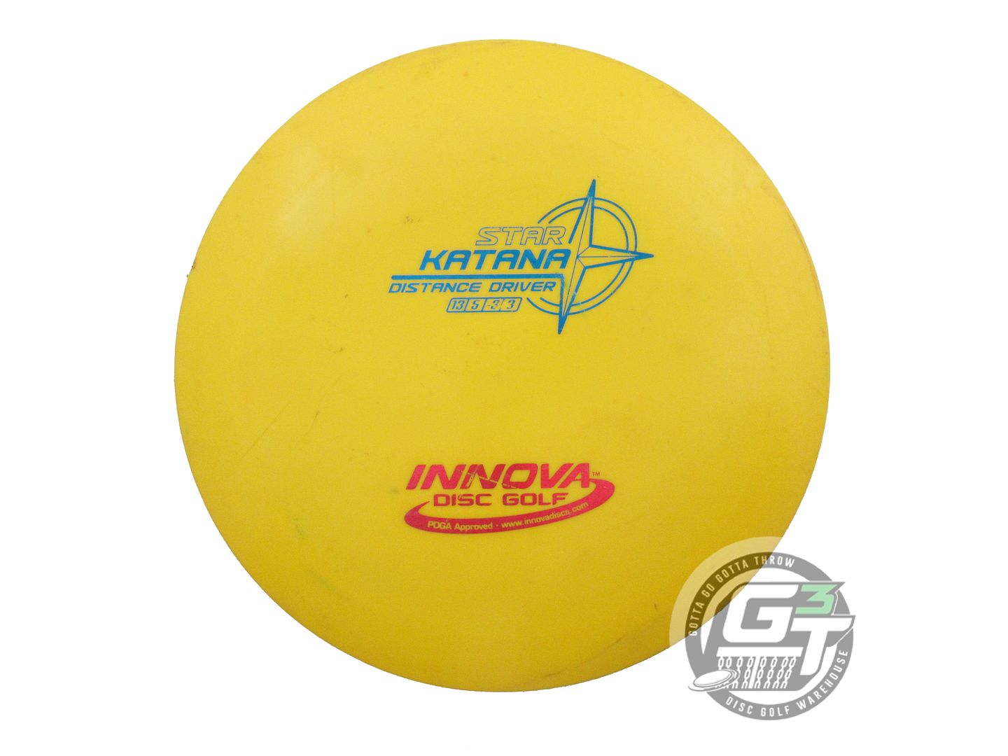 USED Innova Star Katana 172g Marigold Blue & Red Foil Distance Driver Golf Disc