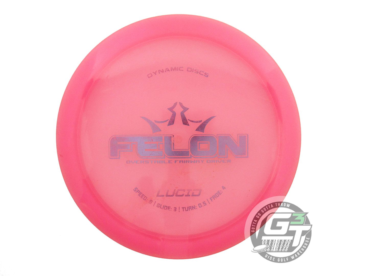 USED Dynamic Discs Lucid Felon 176g Pink Lilac Foil Fairway Driver Golf Disc