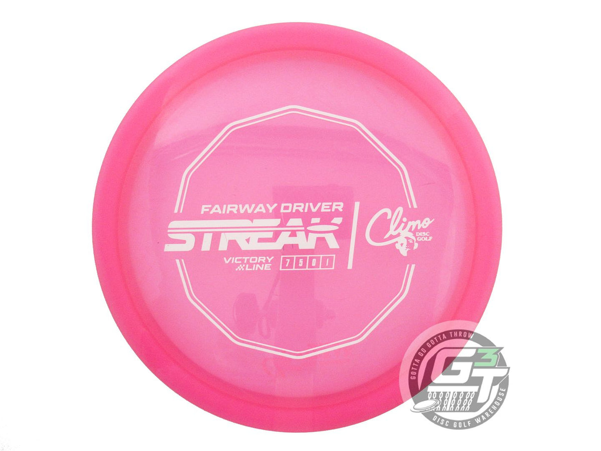 USED Climo Victory Line Streak 177g Pink White Stamp Fairway Driver Golf Disc
