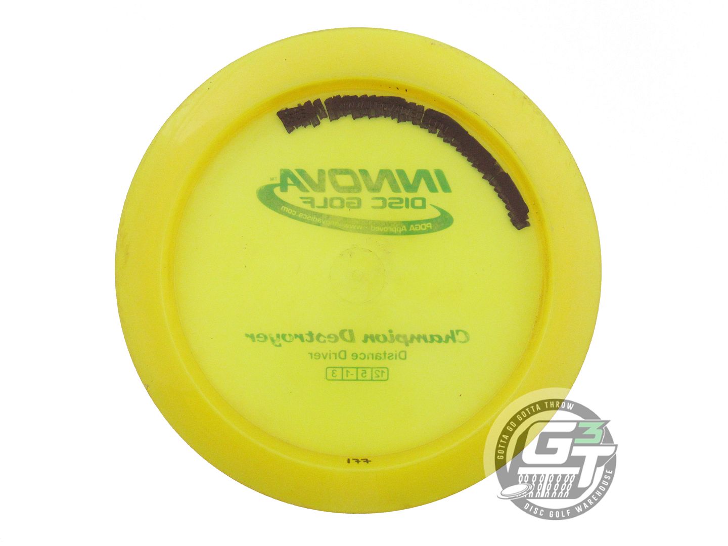 USED Innova Champion Destroyer 177g Yellow Green Matrix Foil Driver Golf Disc