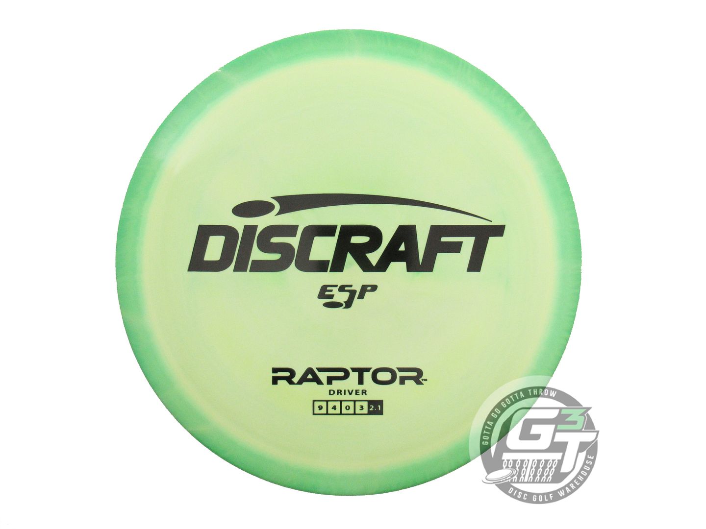NOS Discraft ESP Raptor 173g Green-Yellow Black Stamp Distance Driver Golf Disc