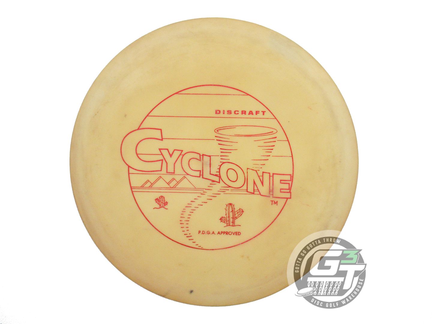 USED Discraft X Cyclone 174g Cream Red Foil OOP Fairway Driver Golf Disc