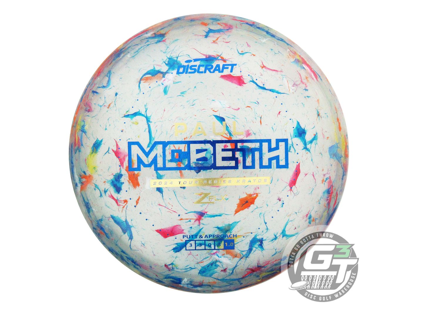 NOS Discraft [McBETH] Jawbreaker Elite Z FLX Kratos 176g Blue Foil Putter Disc
