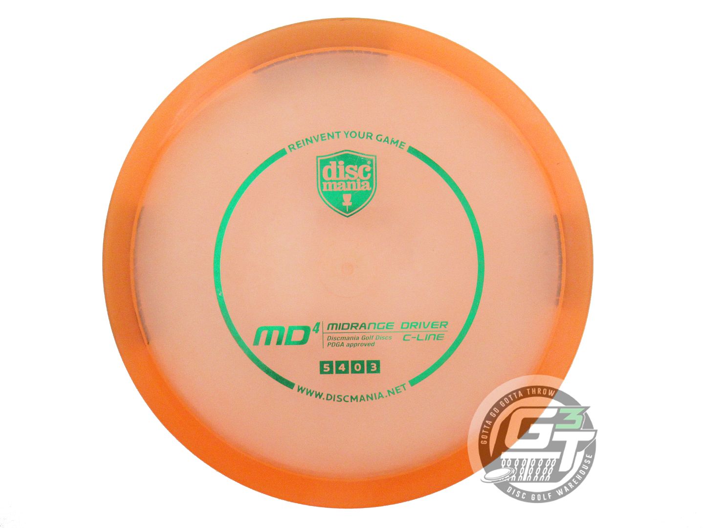 USED DiscMania C-Line MD4 175g Orange Green Foil Midrange Golf Disc