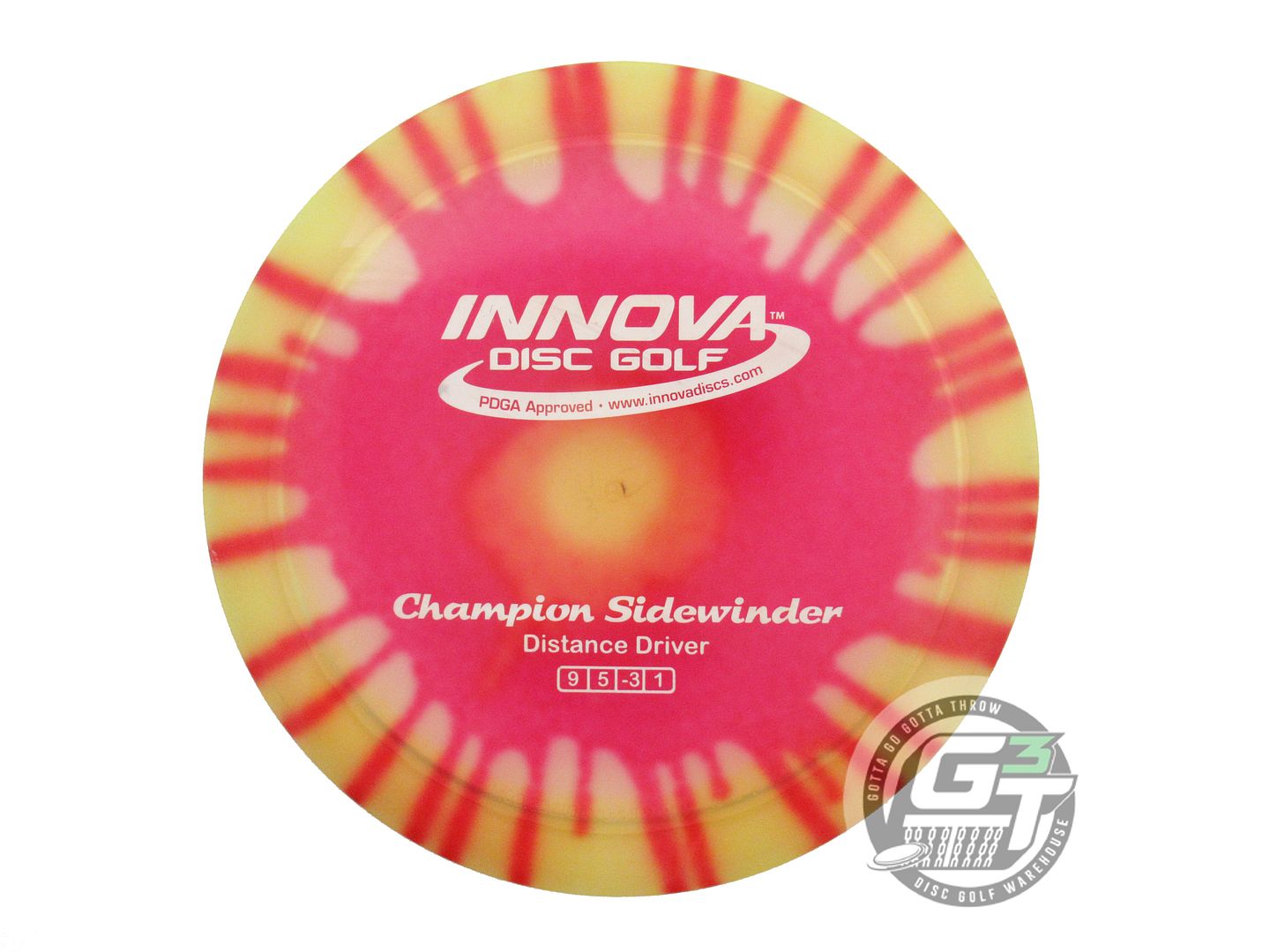 USED Innova I-DYE Champion Sidewinder 175g Yellow Burst Distance Driver Disc