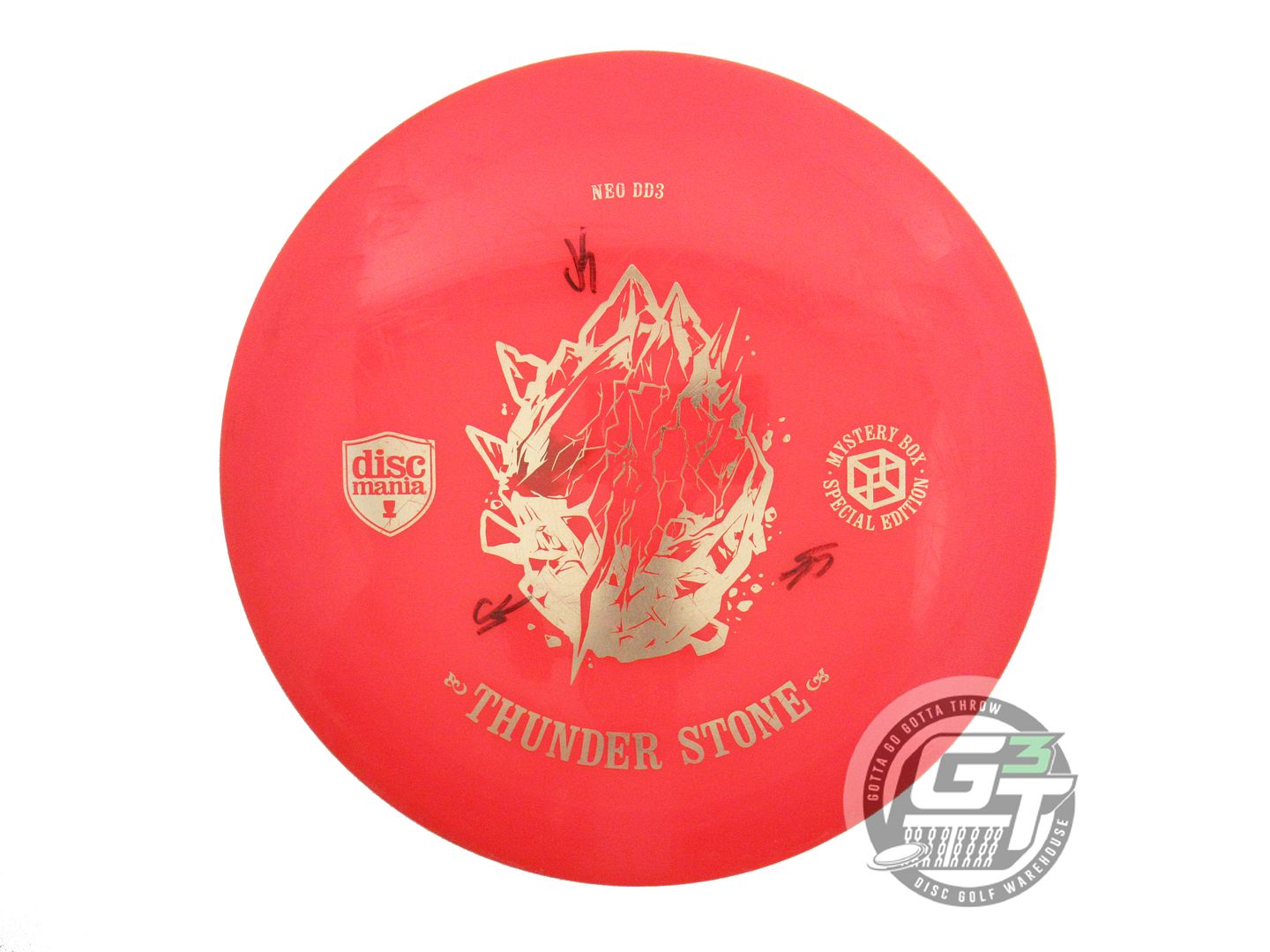 USED DiscMania THUNDER STONE Neo DD3 175g Red Gold Foil Distance Driver Disc