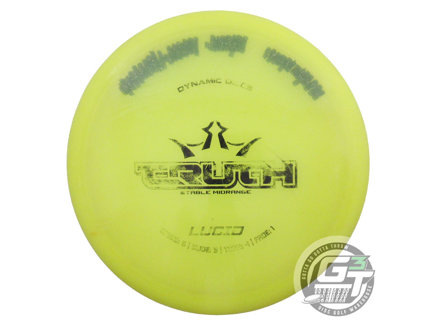 USED Dynamic Discs Lucid Truth 170g Yellow Black Stamp Midrange Golf Disc