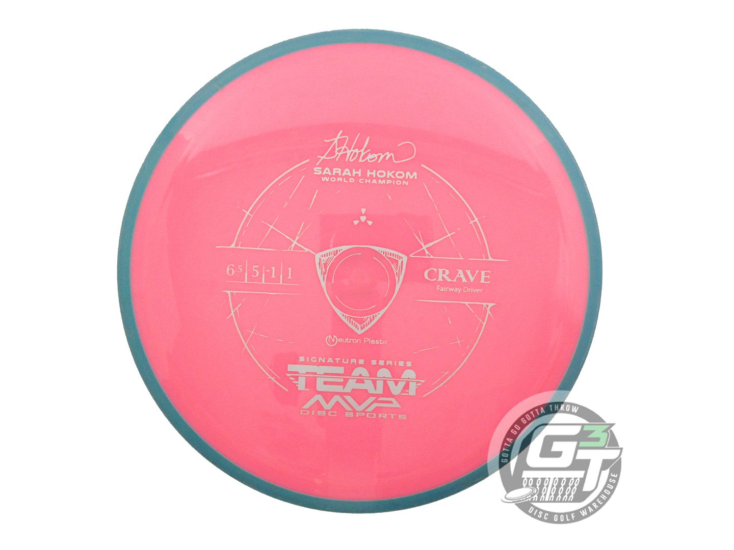 USED Axiom Discs [HOKOM] Neutron Crave 172g Pink Teal Rim Fairway Driver Disc