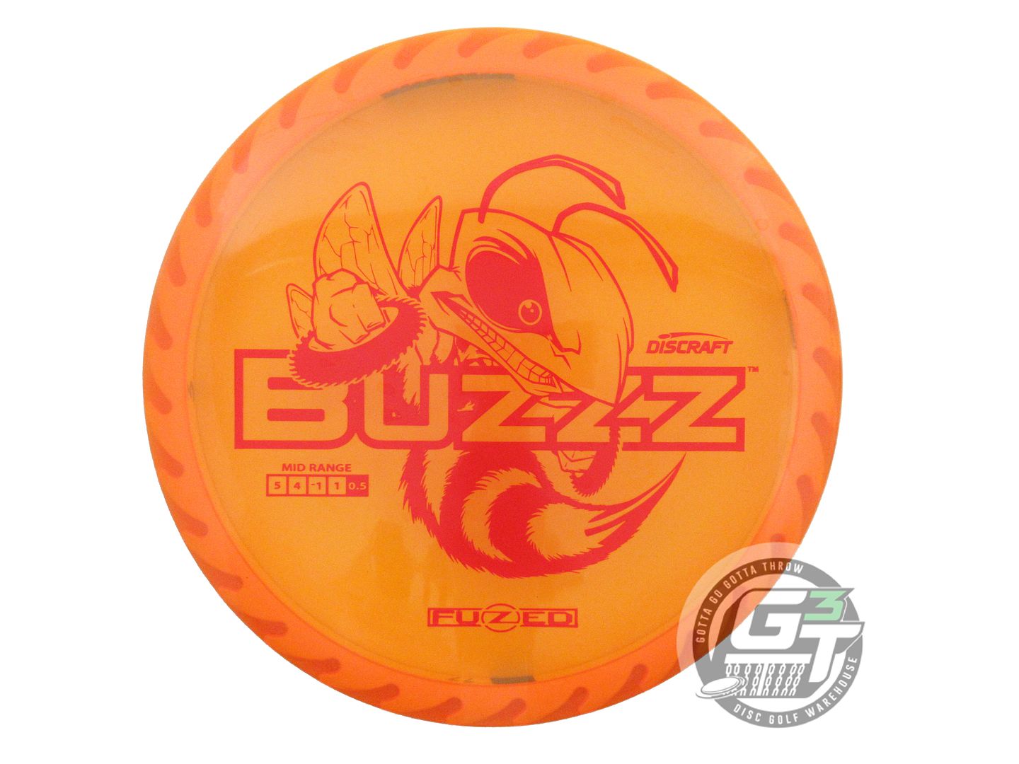 USED Discraft FuZed BuzzzSaw Buzzz 180g Orange Red Stamp Midrange Golf Disc