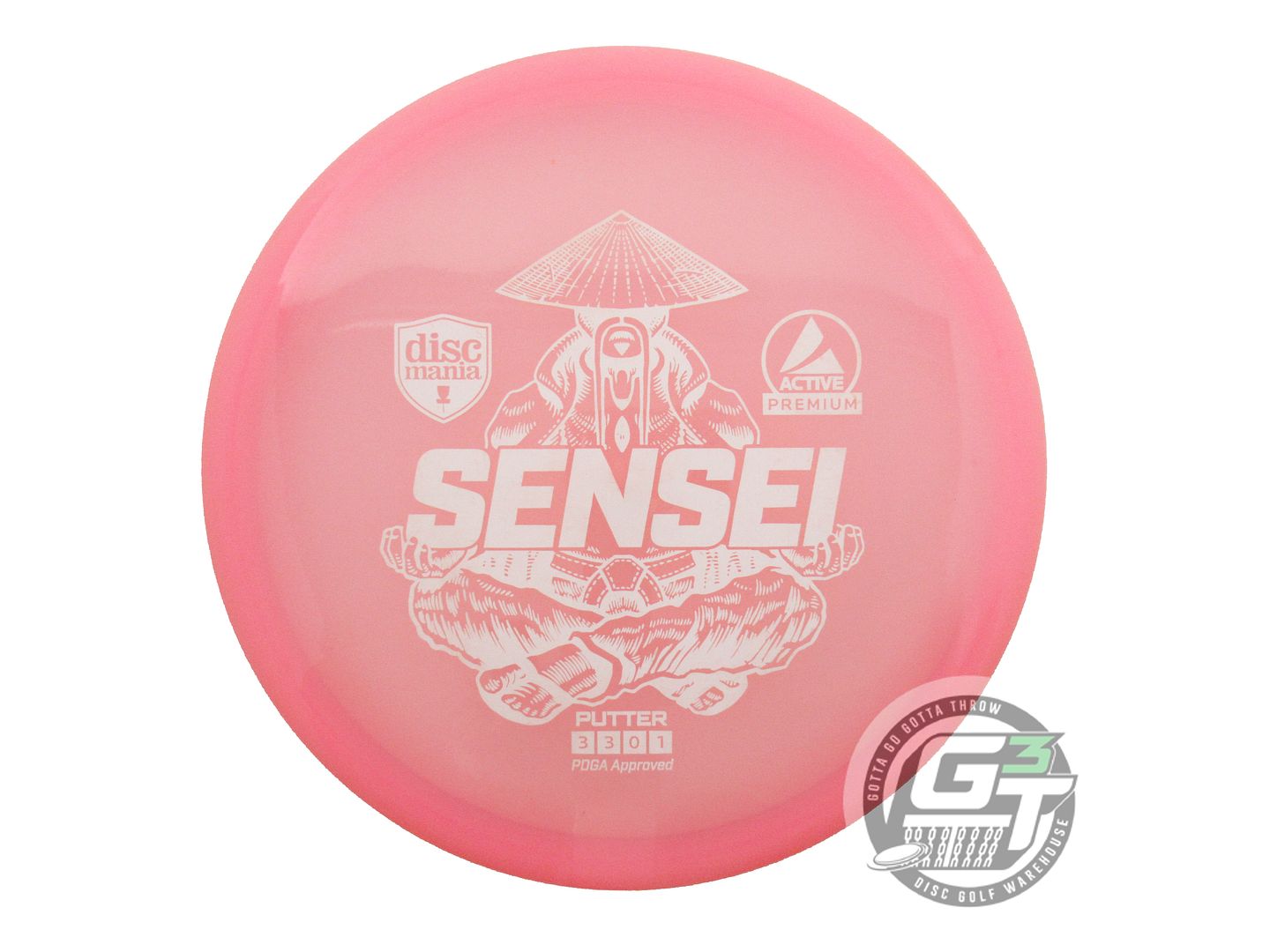 USED DiscMania Active Premium Sensei 174g Pink White Stamp Putter Golf Disc