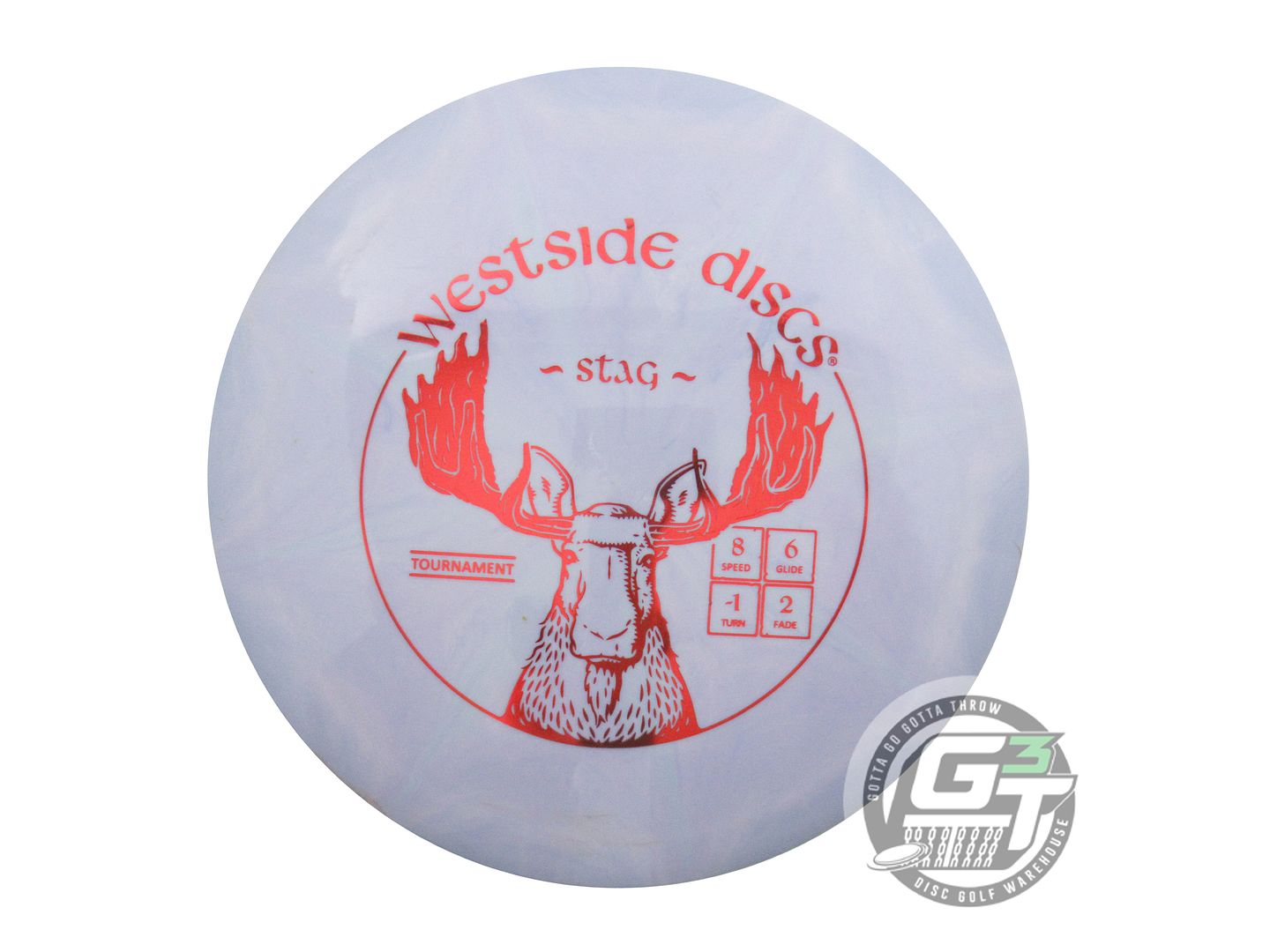 USED Westside Discs Tournament Burst Stag 168g Lilac Red Foil Driver Golf Disc