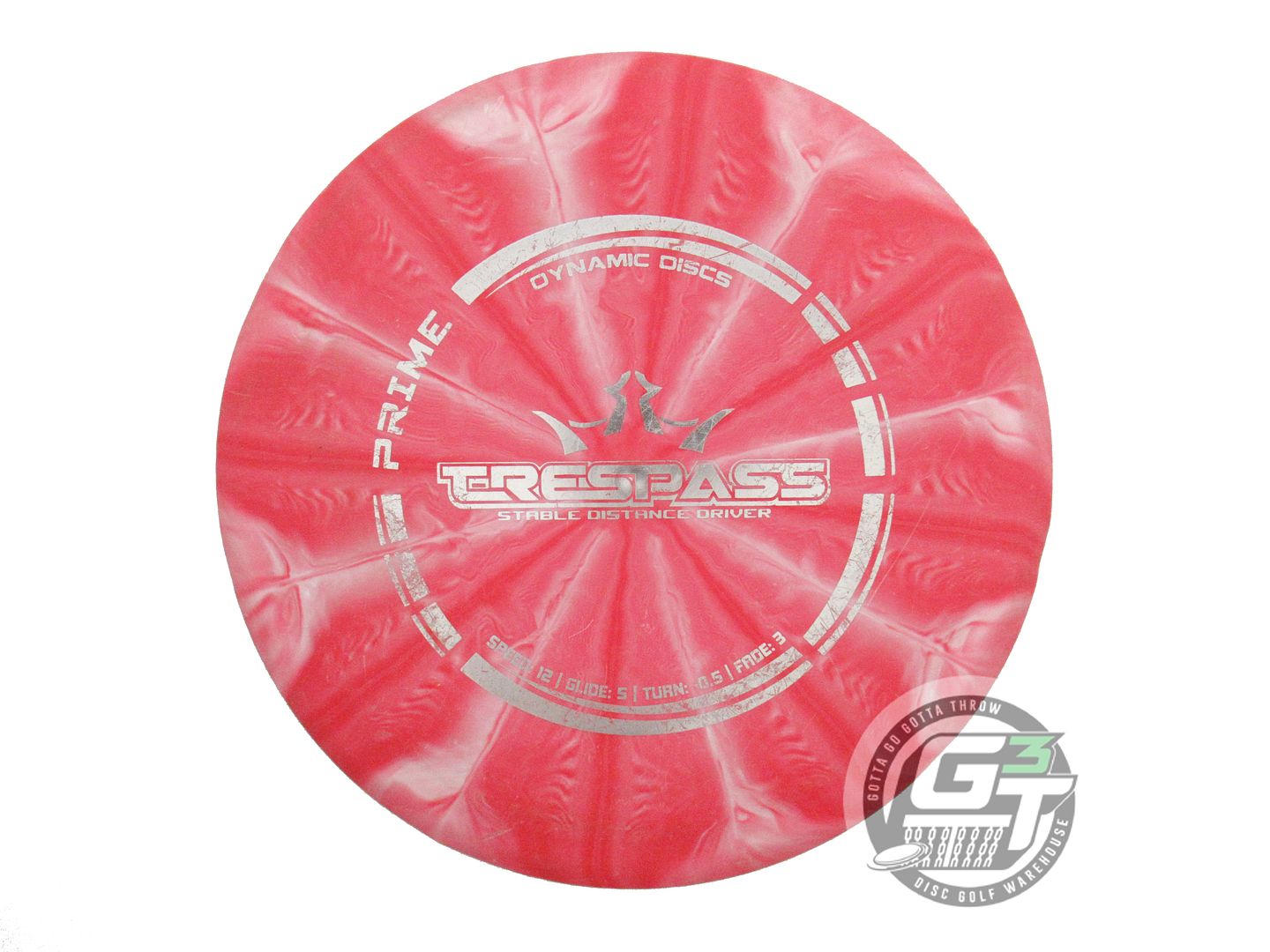 USED Dynamic Discs Prime Burst Trespass 174g Red Silver Foil Driver Disc