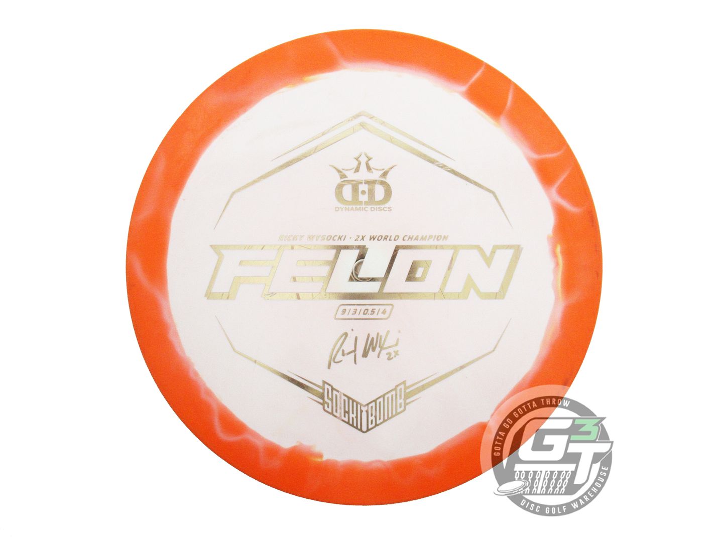 USED Dynamic Discs [WYSOCKI] Fuzion Orbit Felon 176g Orange-White Driver Disc