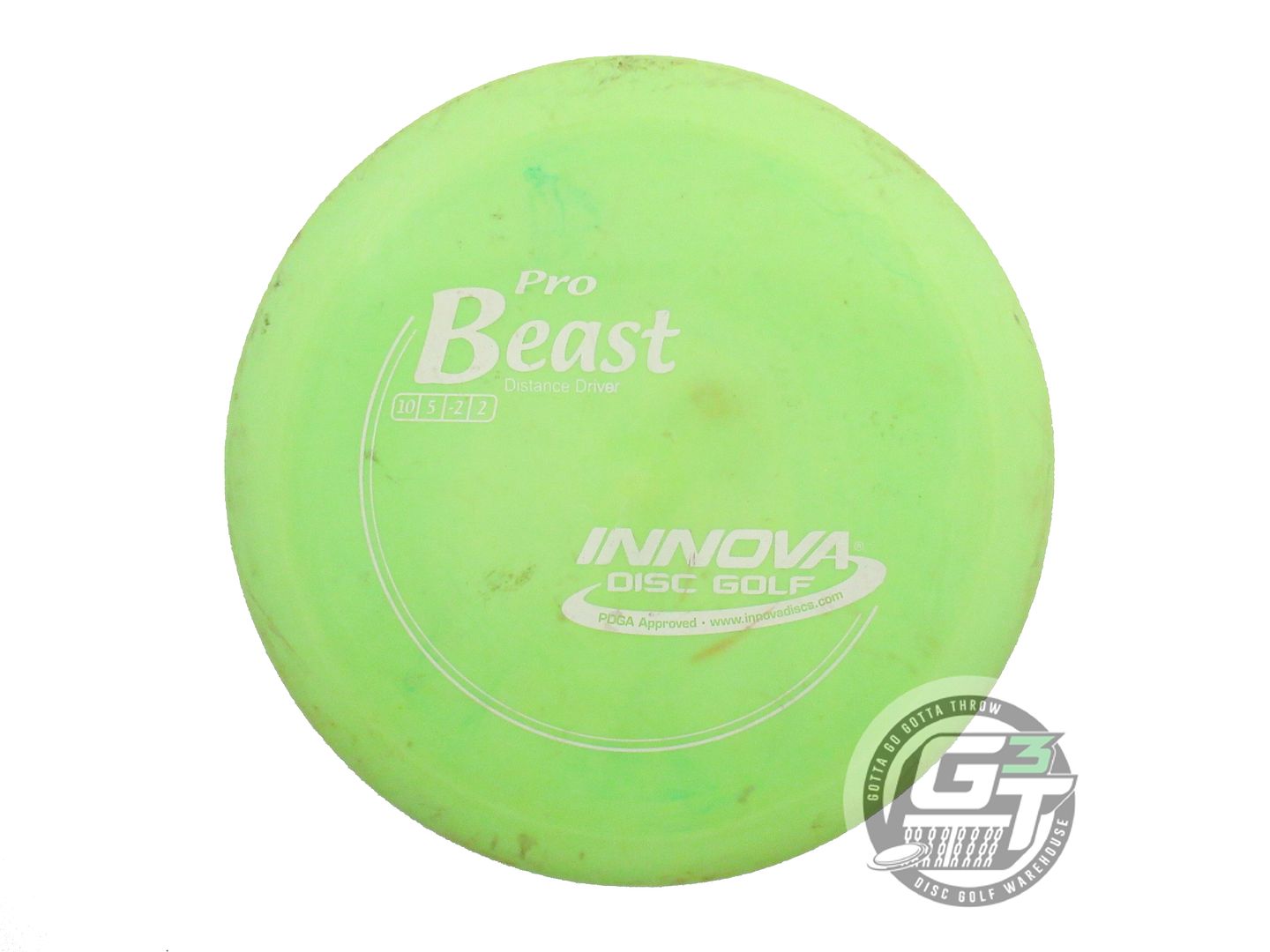 USED Innova Pro Beast 175g Lime White Stamp Distance Driver Golf Disc