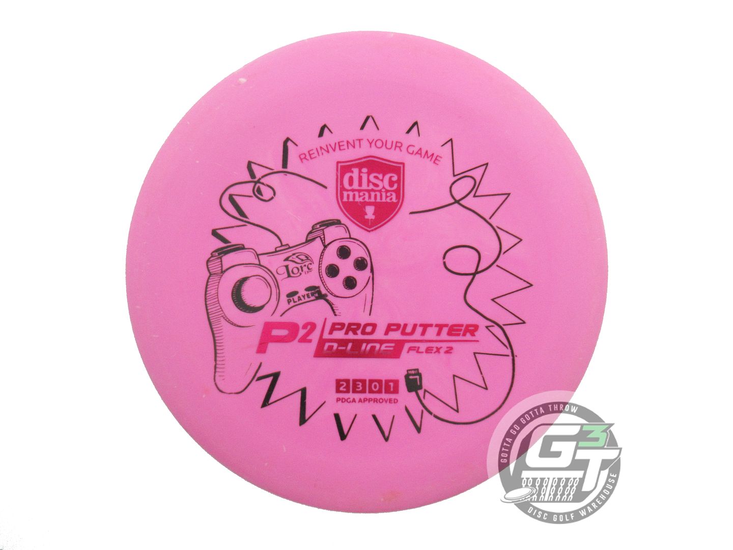 USED DiscMania LORE CONTROLLER D-Line Flex 2 P2 Pro 174g Pink A Putter Golf Disc