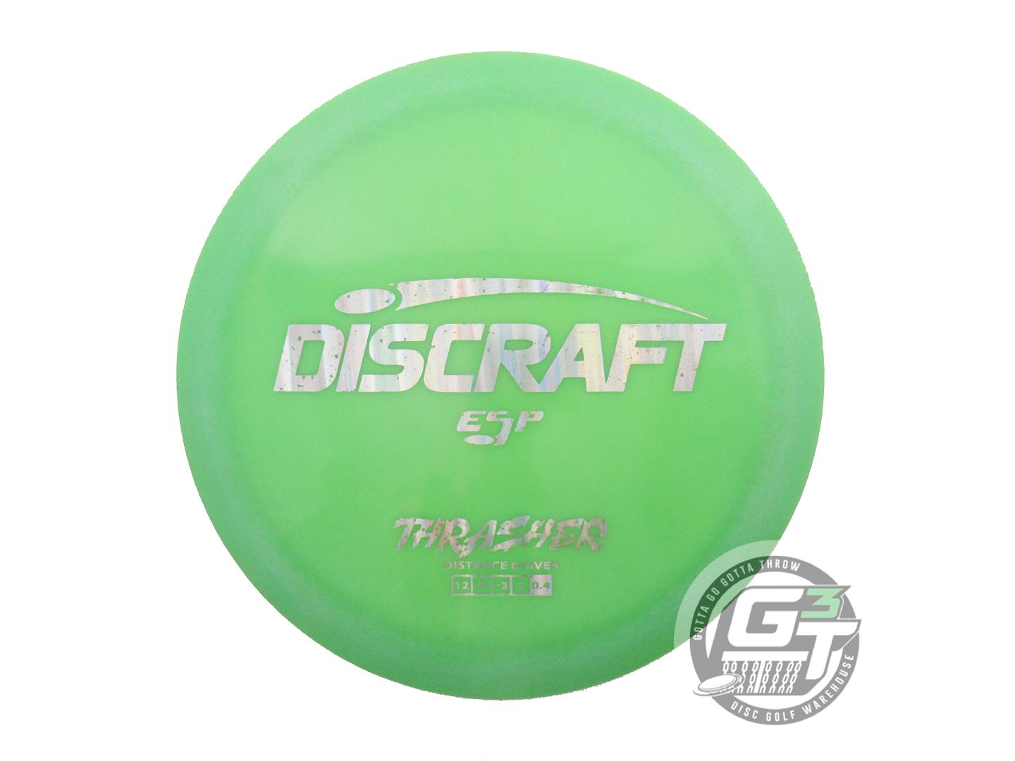 USED Discraft ESP Thrasher 161g Lime Silver Holo Foil Distance Driver Golf Disc