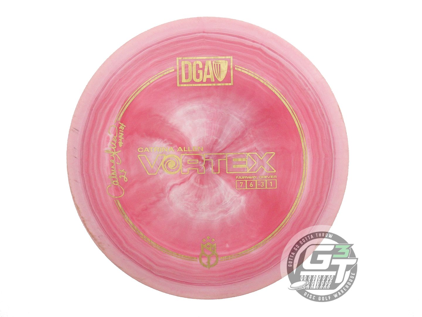 USED DGA [ALLEN] ProLine Vortex 167g Red Gold Foil Fairway Driver Golf Disc