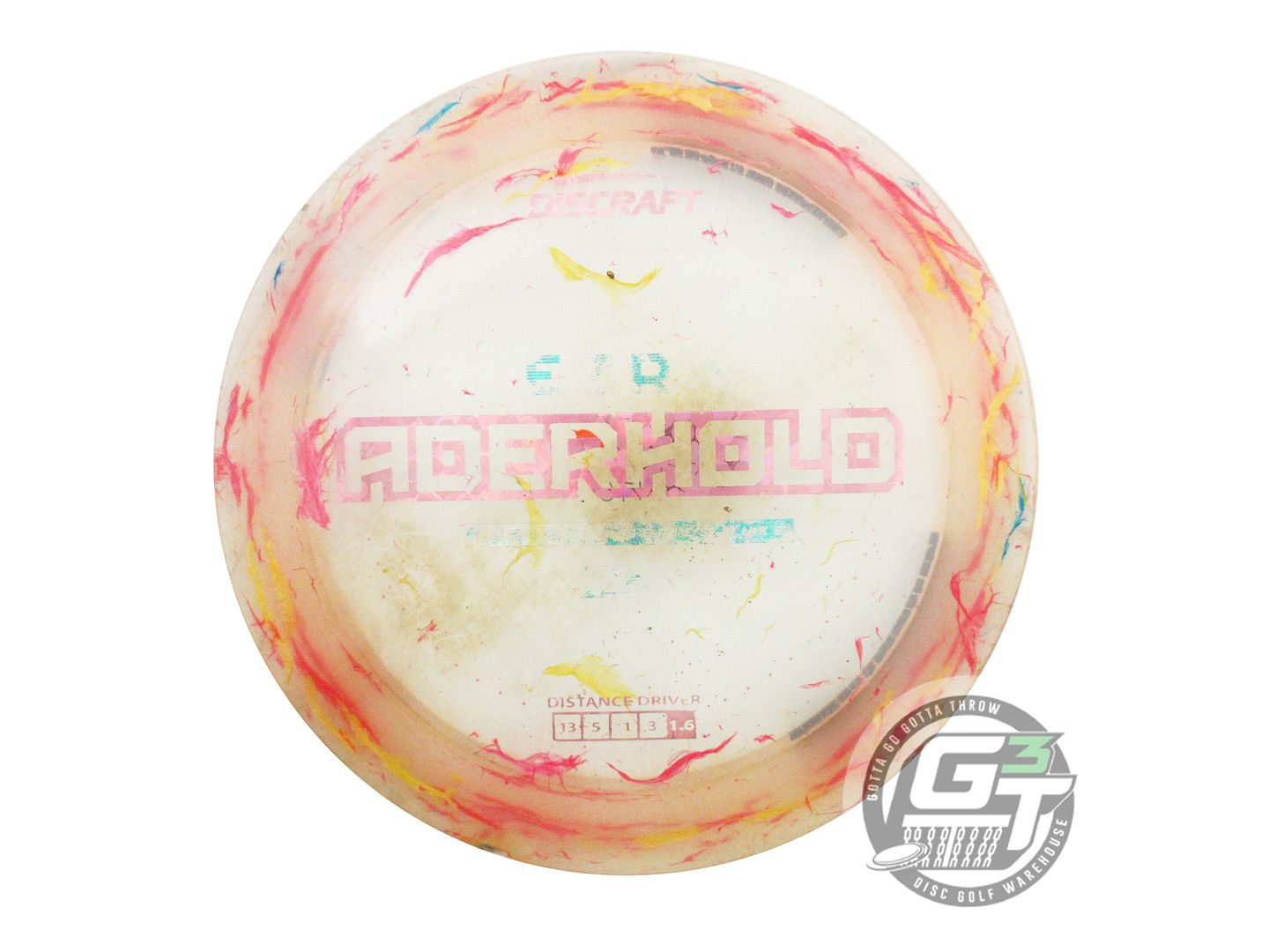 USED Discraft [ADERHOLD] Jawbreaker Z FLX Nuke 176g Pink Flower Foil Driver Disc