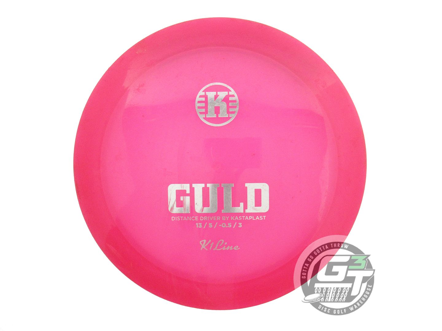 USED Kastaplast K1 Guld 175g Pink Silver Foil Distance Driver Golf Disc